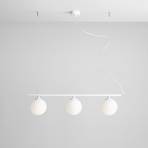 Beryl hanging light, three-bulb, white