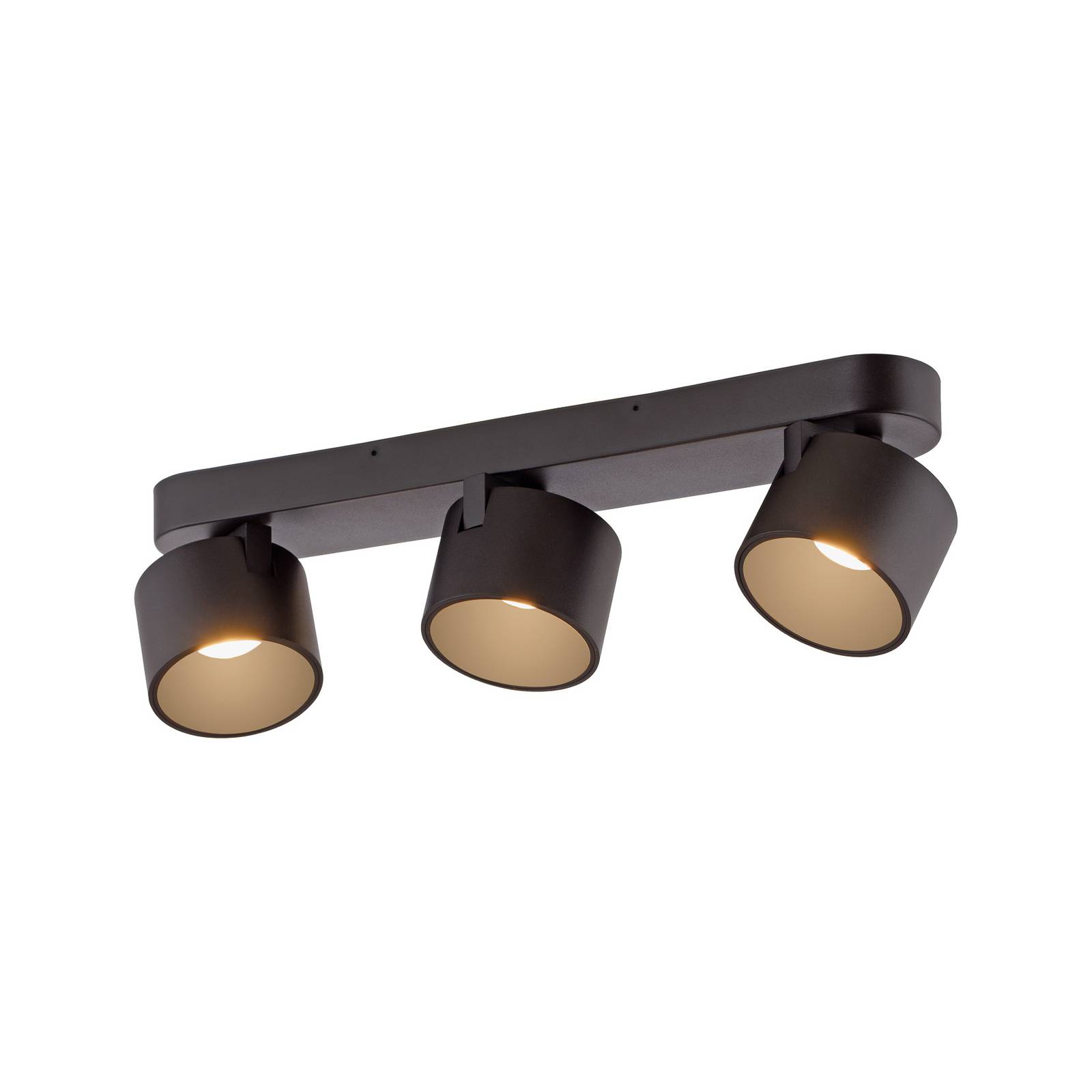 LED-Deckenspot PURE Cup, schwarz, Länge 56 cm, Metall 3-flg.