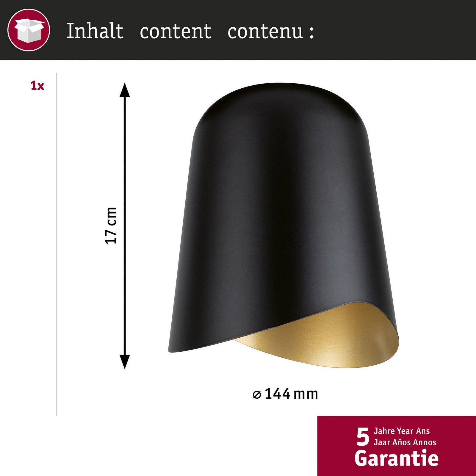 Paulmann pantalla U-Rail Alvaro negro/dorado DecoSystems