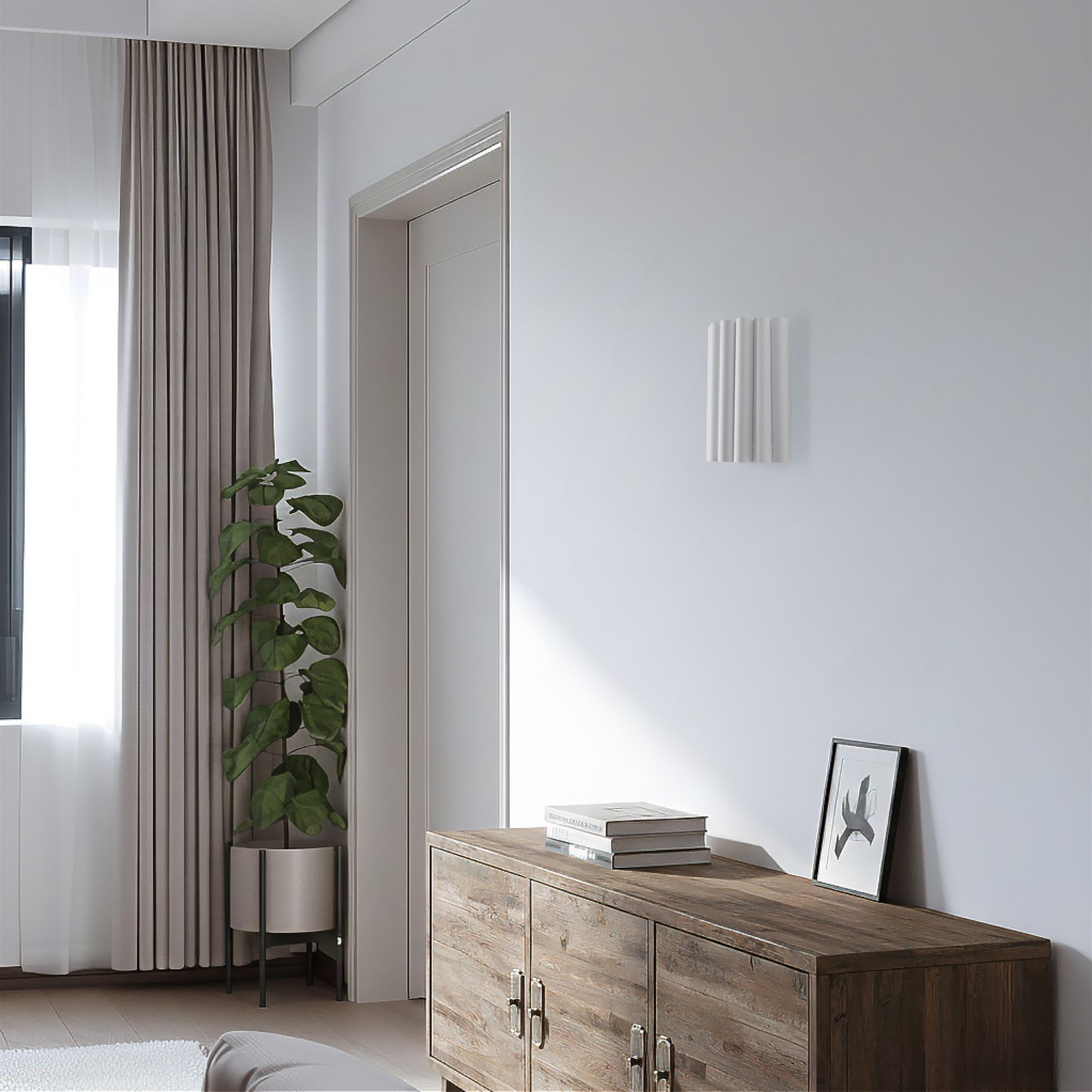 Wandleuchte Aria, weiß, Microfaser, E27