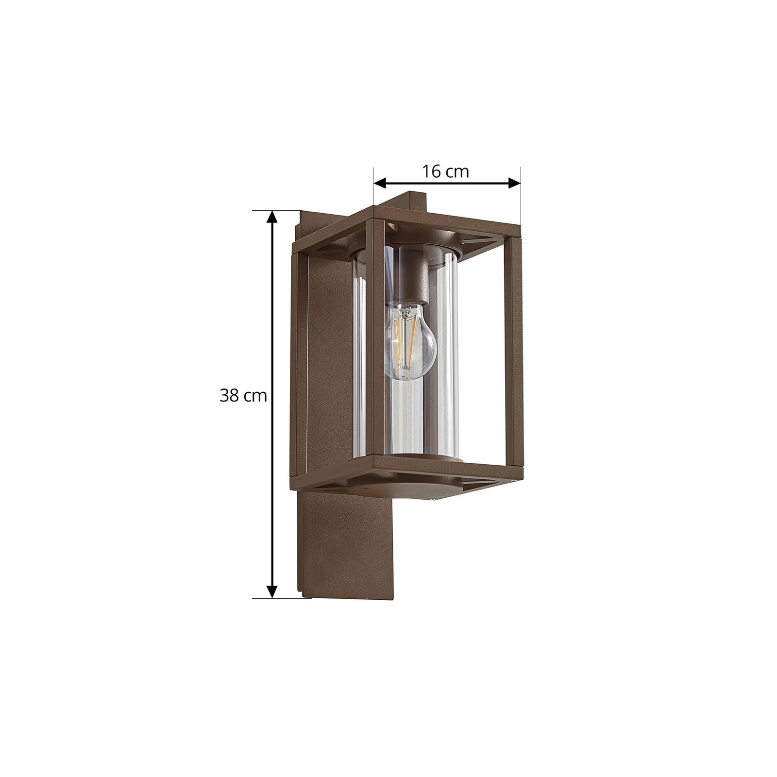 Lucande Außenwandleuchte Ferda, hängend, bronze, Glas, IP44