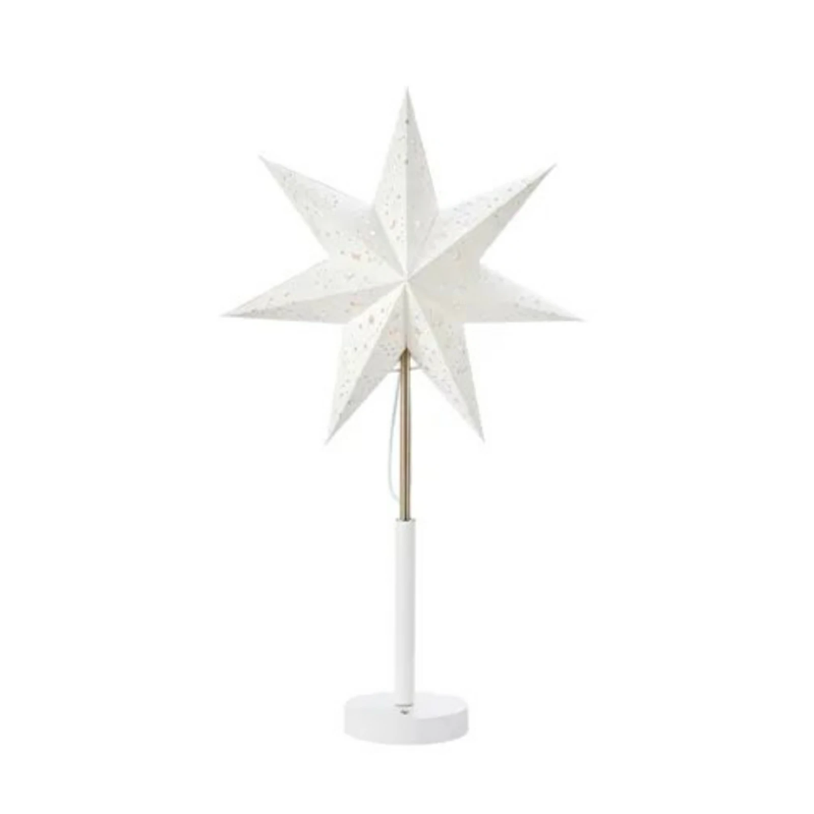 LED-Akku-Papierstern Noella, stahl/weiß, Höhe 62 cm