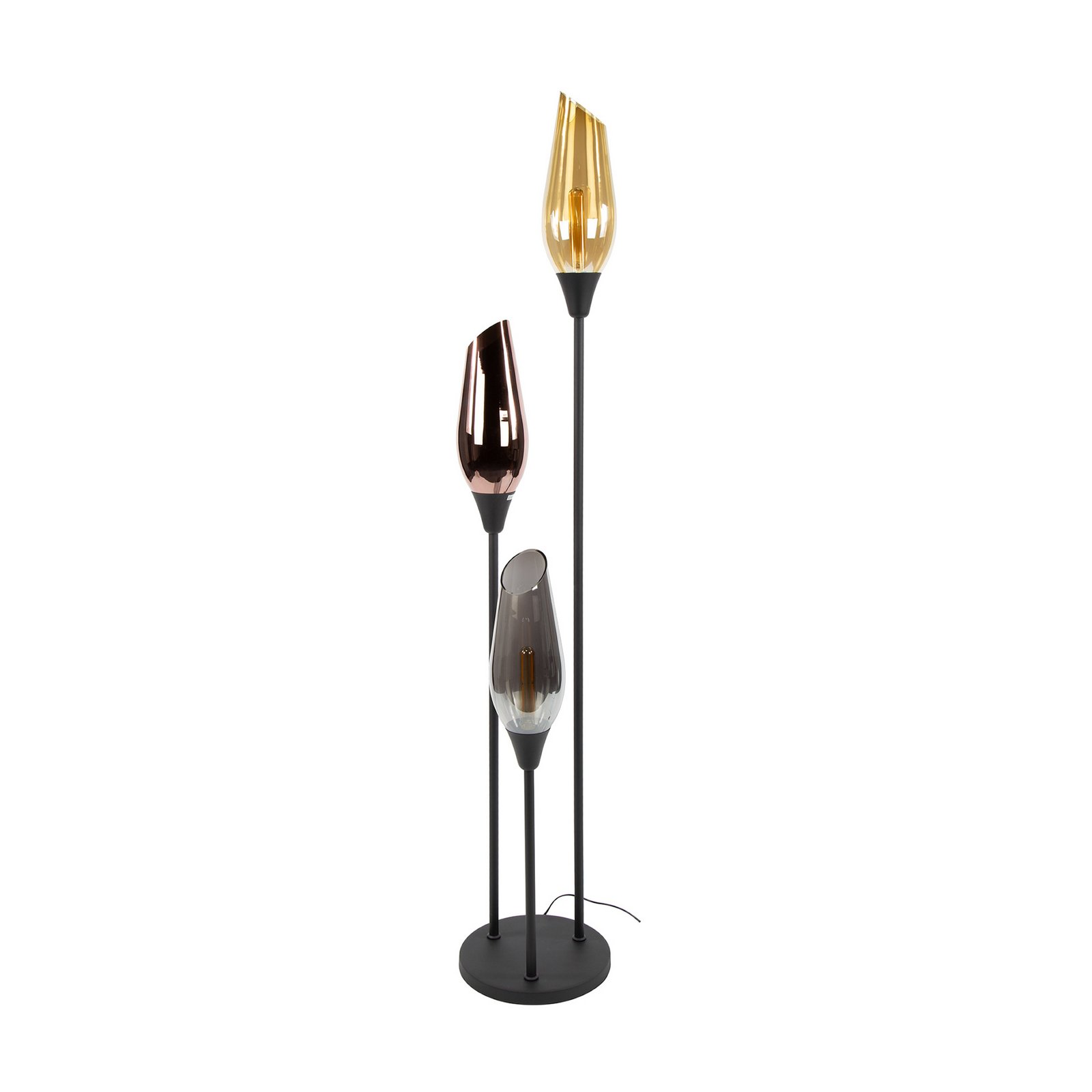 Stehlampe Mixture, 168 cm, multicolor, 3-flammig Glas/Metall