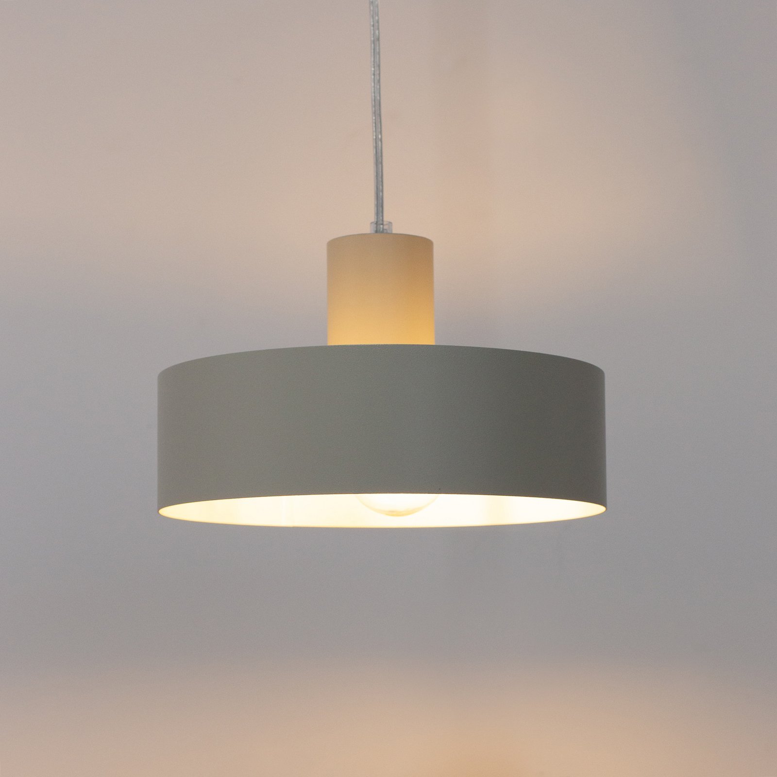 Závěsné světlo Rif M, taupe, 1 žárovka, Ø 25 cm, ocel 