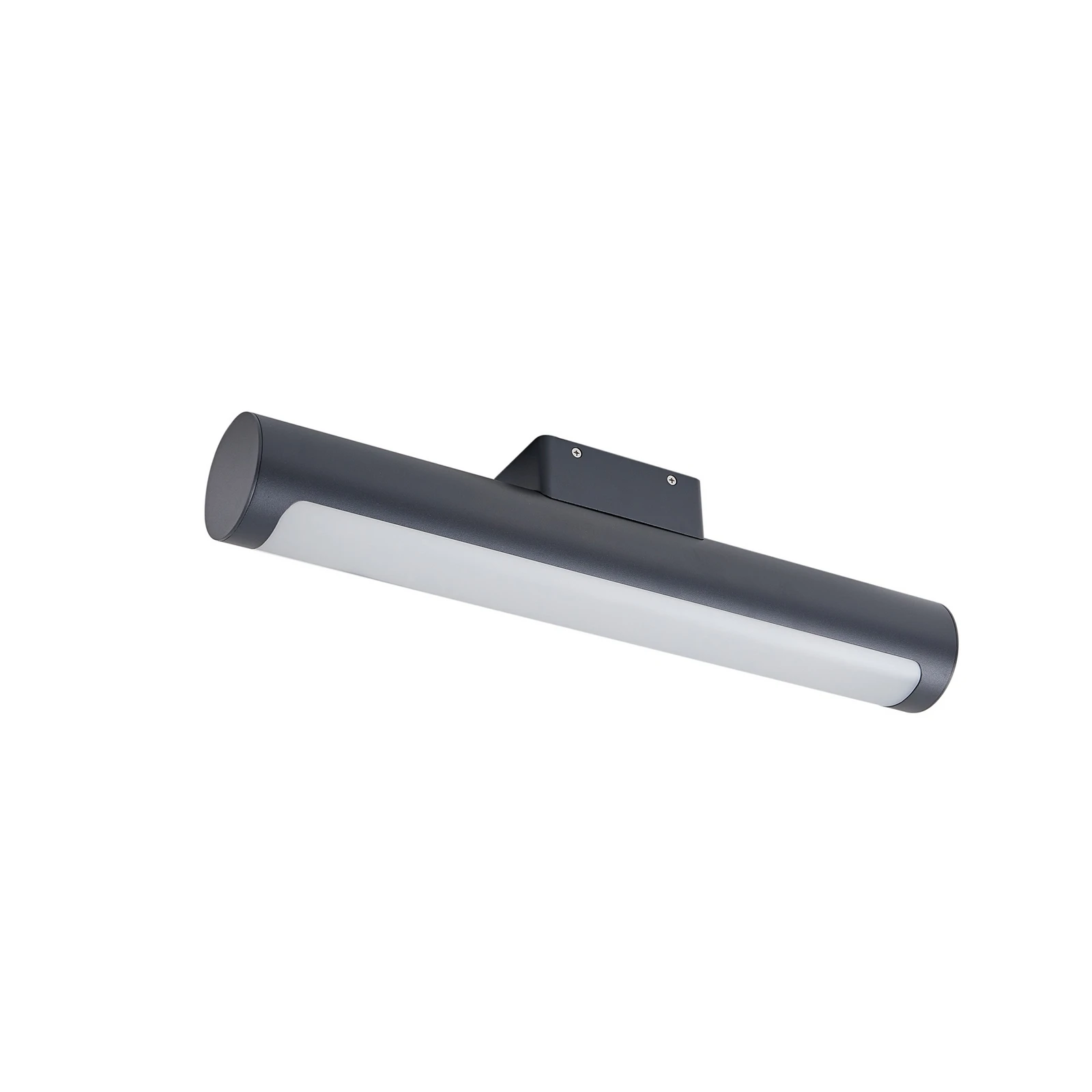 Lucande LED-utomhusvägglampa Tuberia, antracit, metall, Ø 7 cm