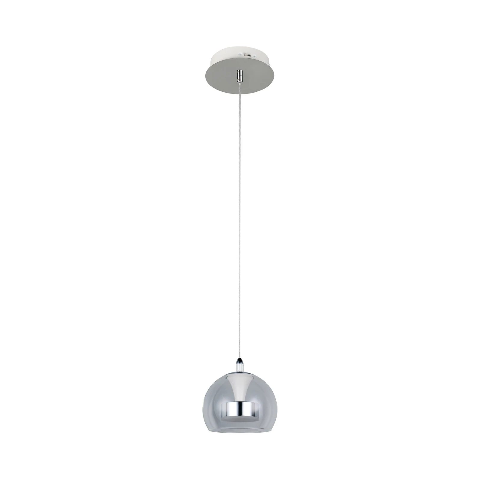 Flynt LED viseća svjetiljka, Ø 20 cm, kromirana, metal/staklo, CCT