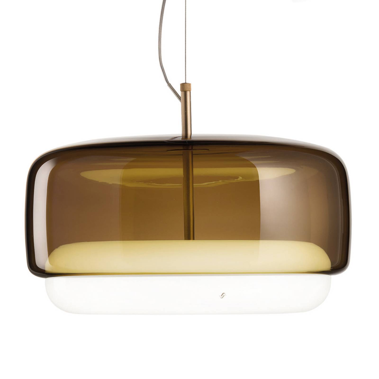 Image of Vistosi Suspension LED Jube SP G en verre, brun/blanc 