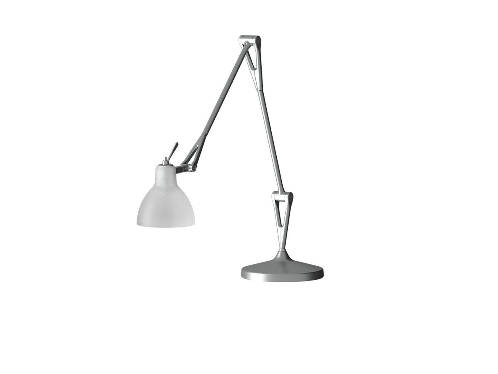 Luxy T2 Table Lamp Aluminium with Matte White - Rotaliana