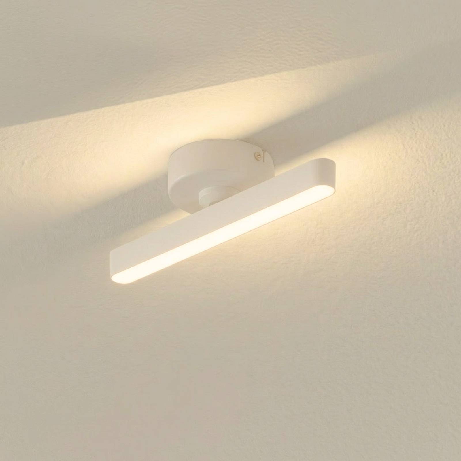 Spot LED Eldrin de Lindby, blanc, à 1 lampe, réglette lumineuse