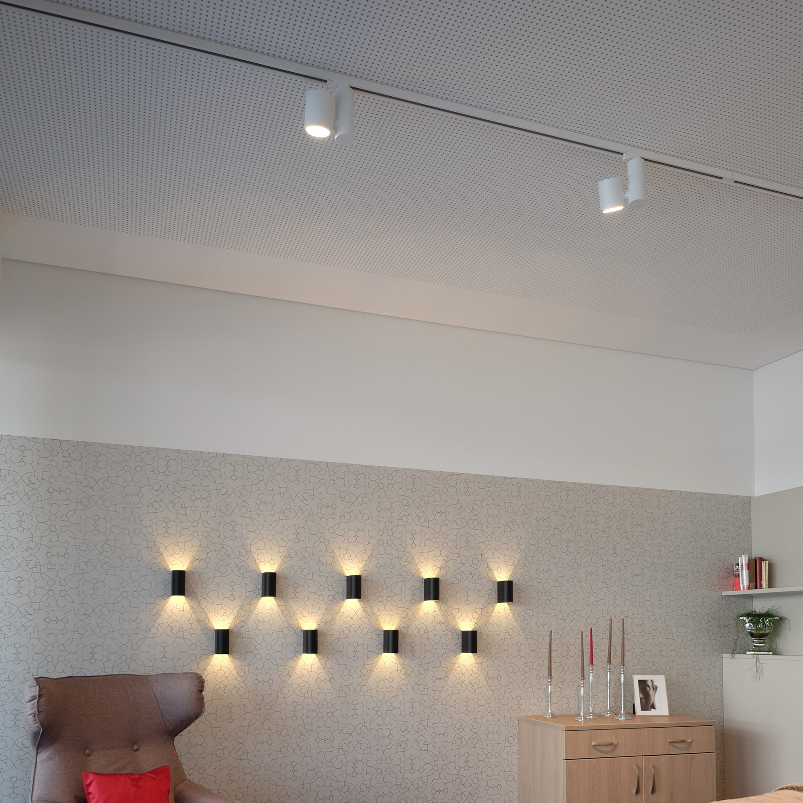 Effektiv LED-skinnespot Kent 38° hvit varmhvit