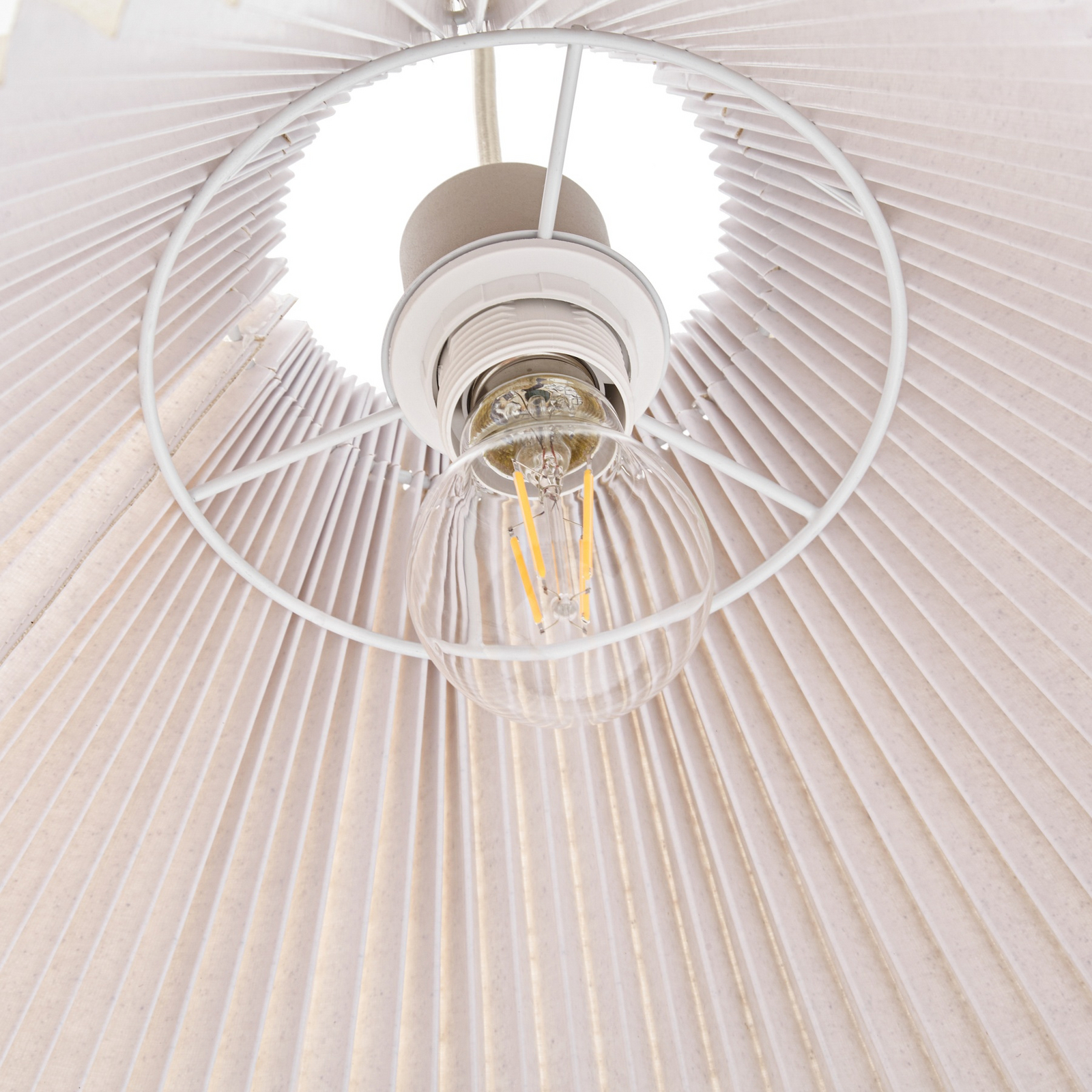 Suspension Percy, beige, Ø 42 cm, lin - Nola Suspension Percy, beige, Ø 42 cm, lin - Nola