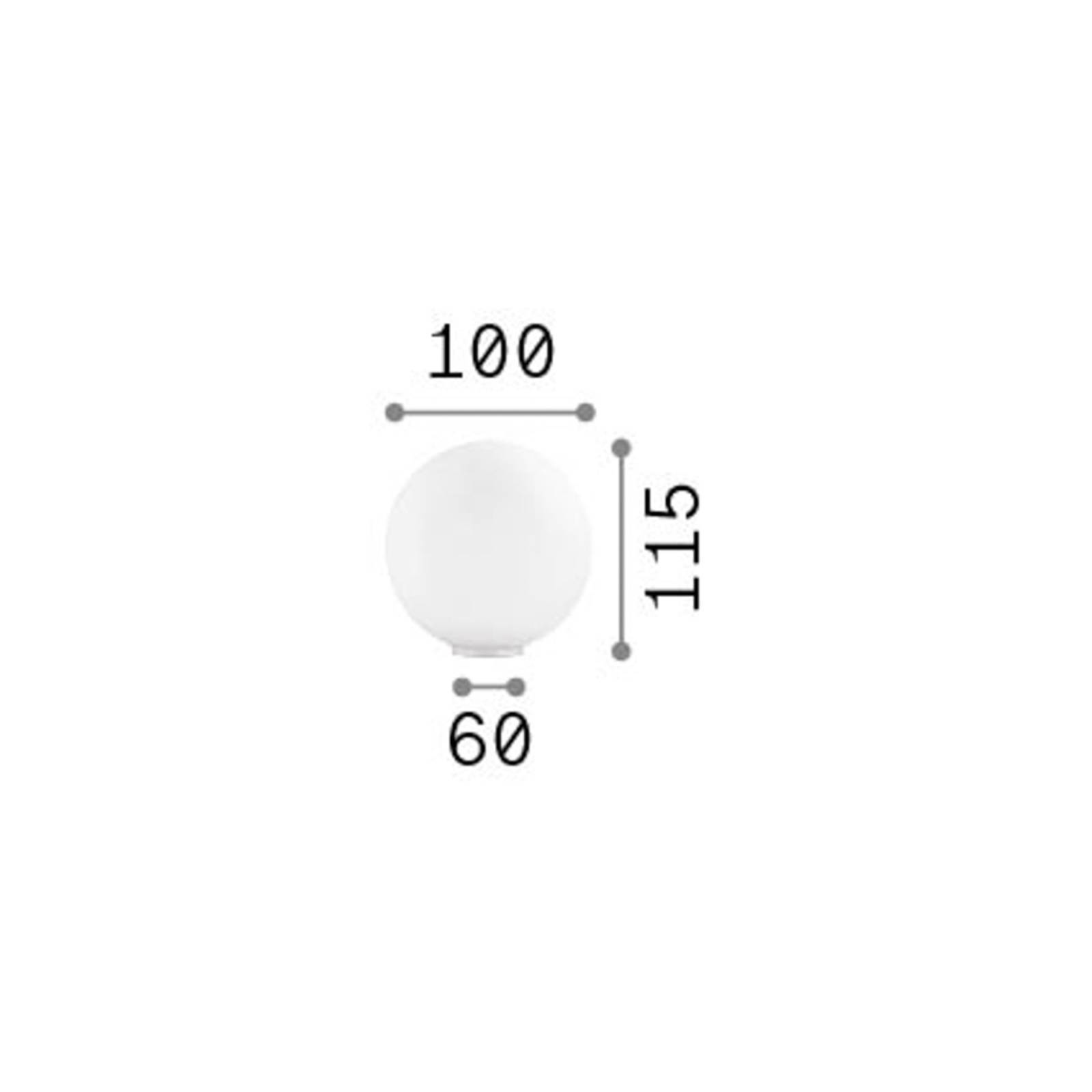 Ideal Lux Mapa lampa stołowa Ø 10 cm szkło opalowe biały kula ziemska