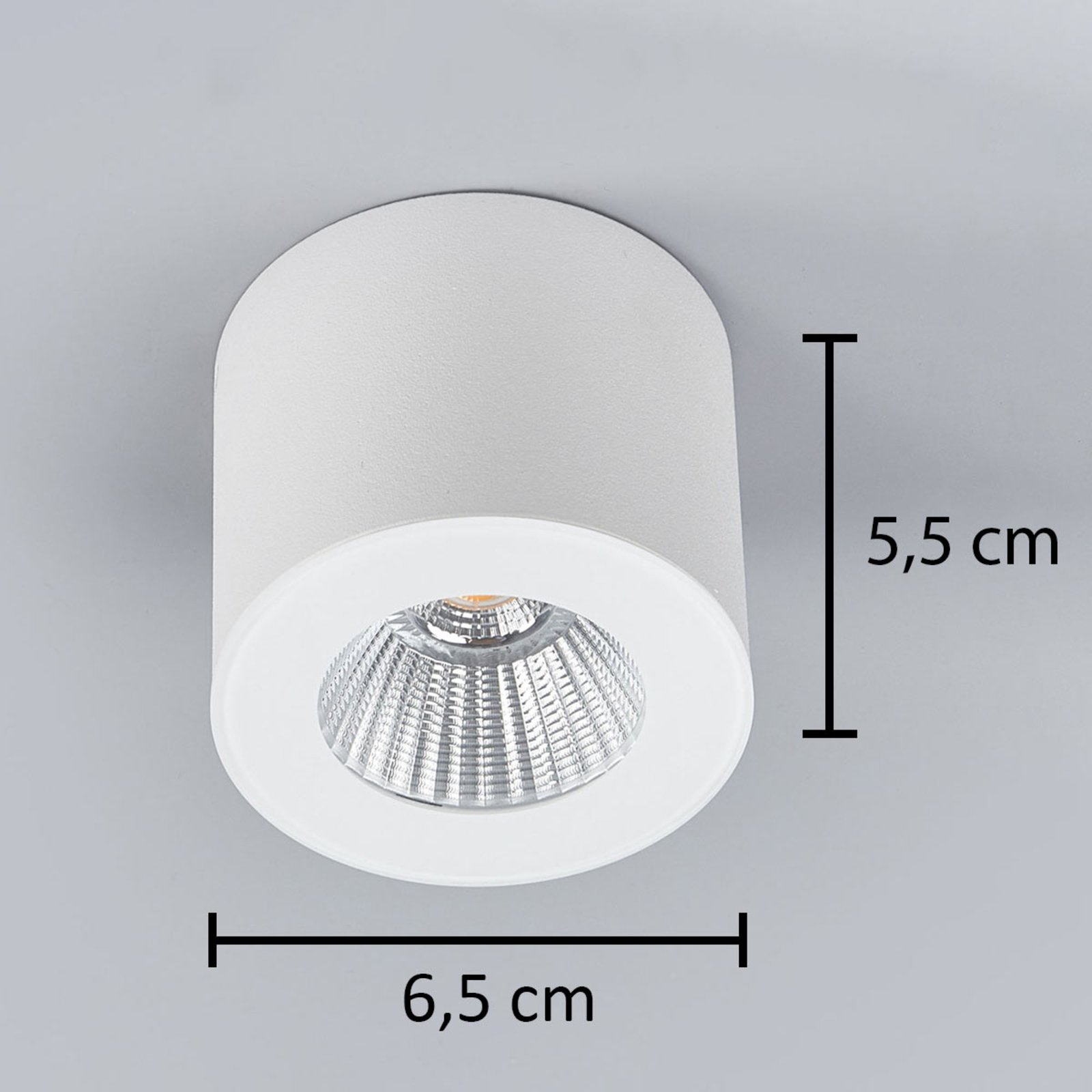 Helestra Oso LED stropno reflektorsko svetilo, okroglo, mat belo