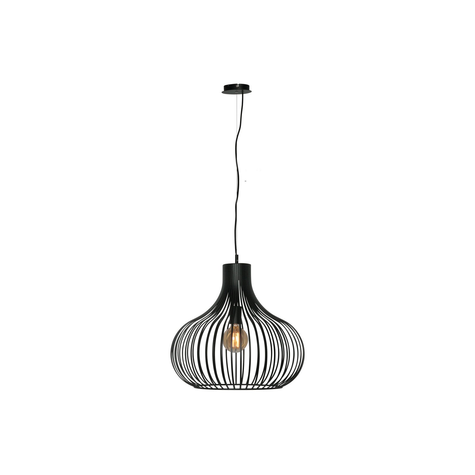 Lampă suspendată Aglio Ø 48 cm negru metal