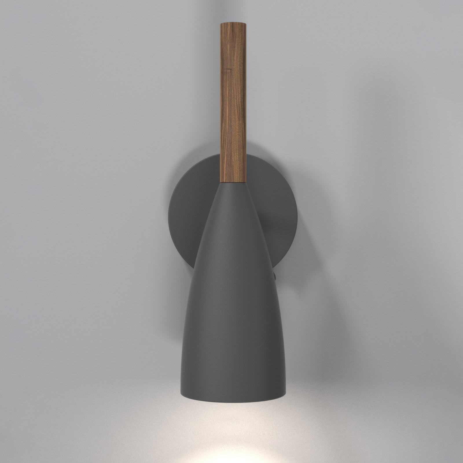 Pure wall light with switch, grey