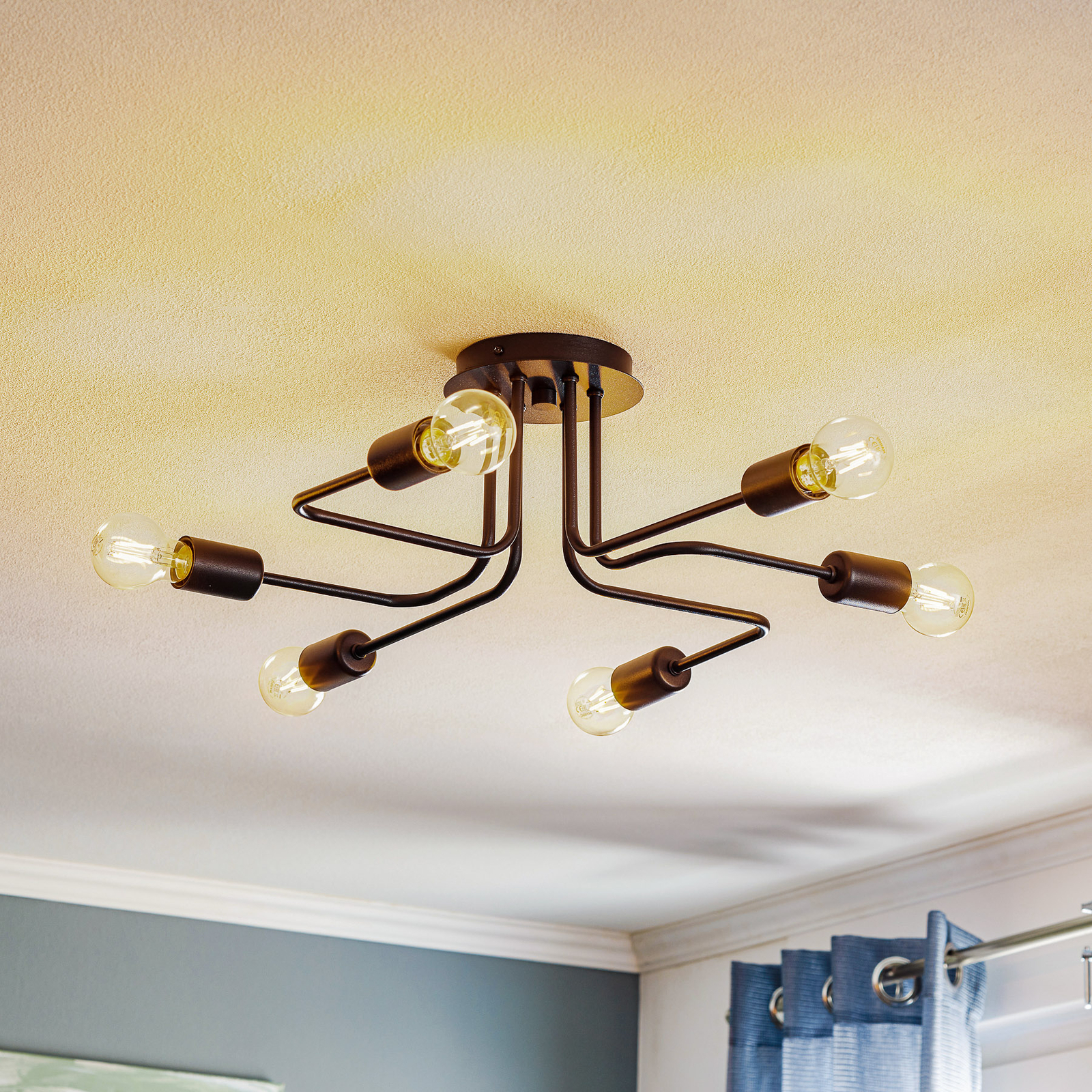 Atol ceiling light six-bulb, black