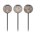 Vilani LED Solar Cell Garden Lamp 3 pcs. Silver - Lindby