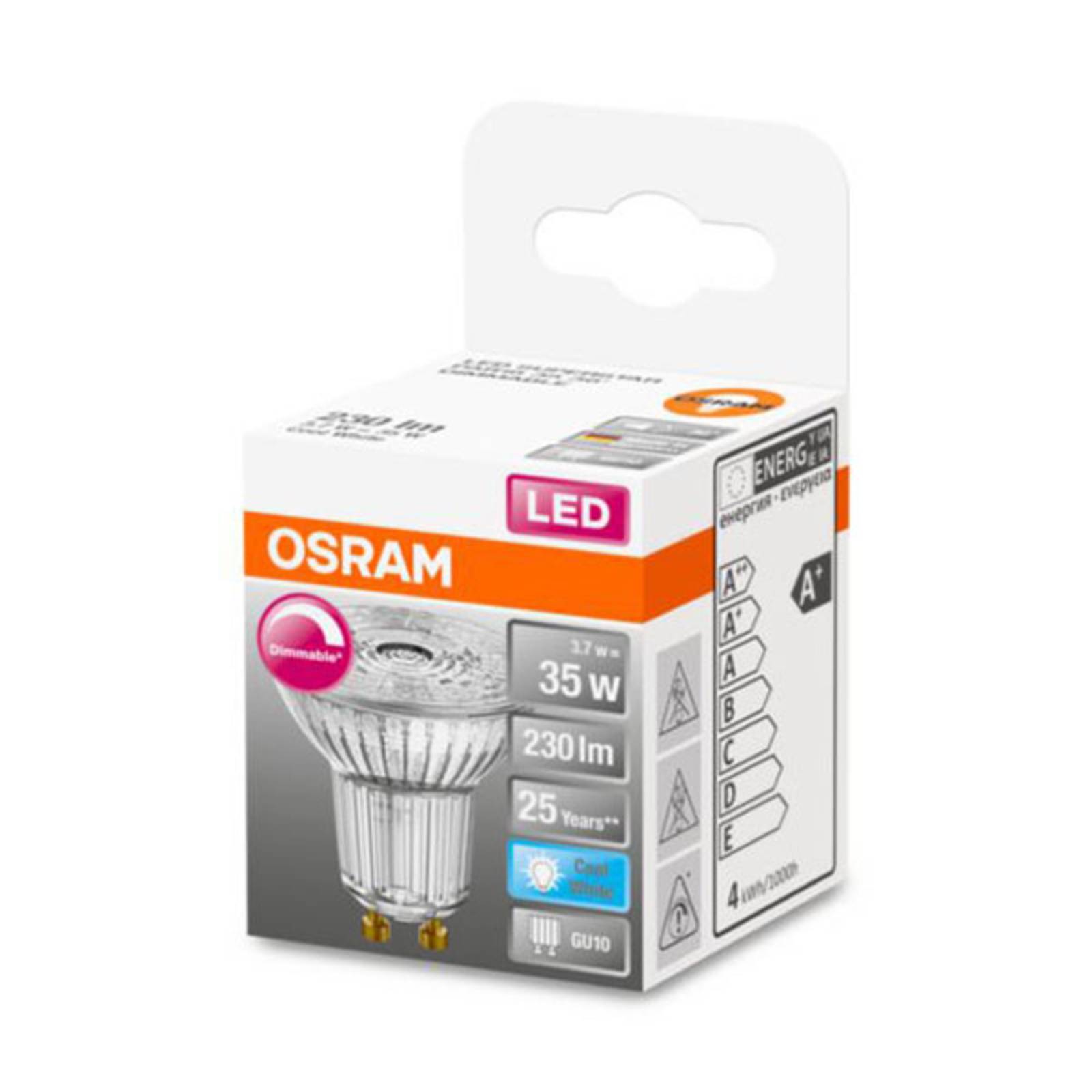 OSRAM LED-glasreflektor GU10 3,4W 940 36° dimbar