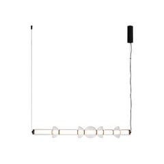 Maytoni Cosmo LED-es függőlámpa, fekete, hossza 98 cm, üveg