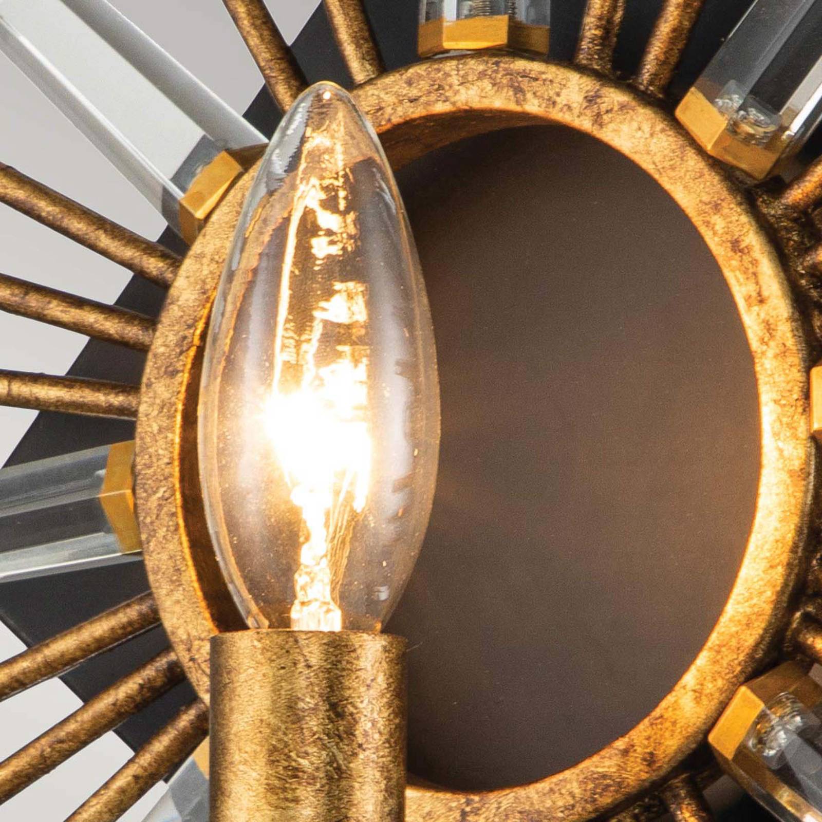 Levně Nástěnné svítidlo Sun King, povrchová úprava zlatou fólií