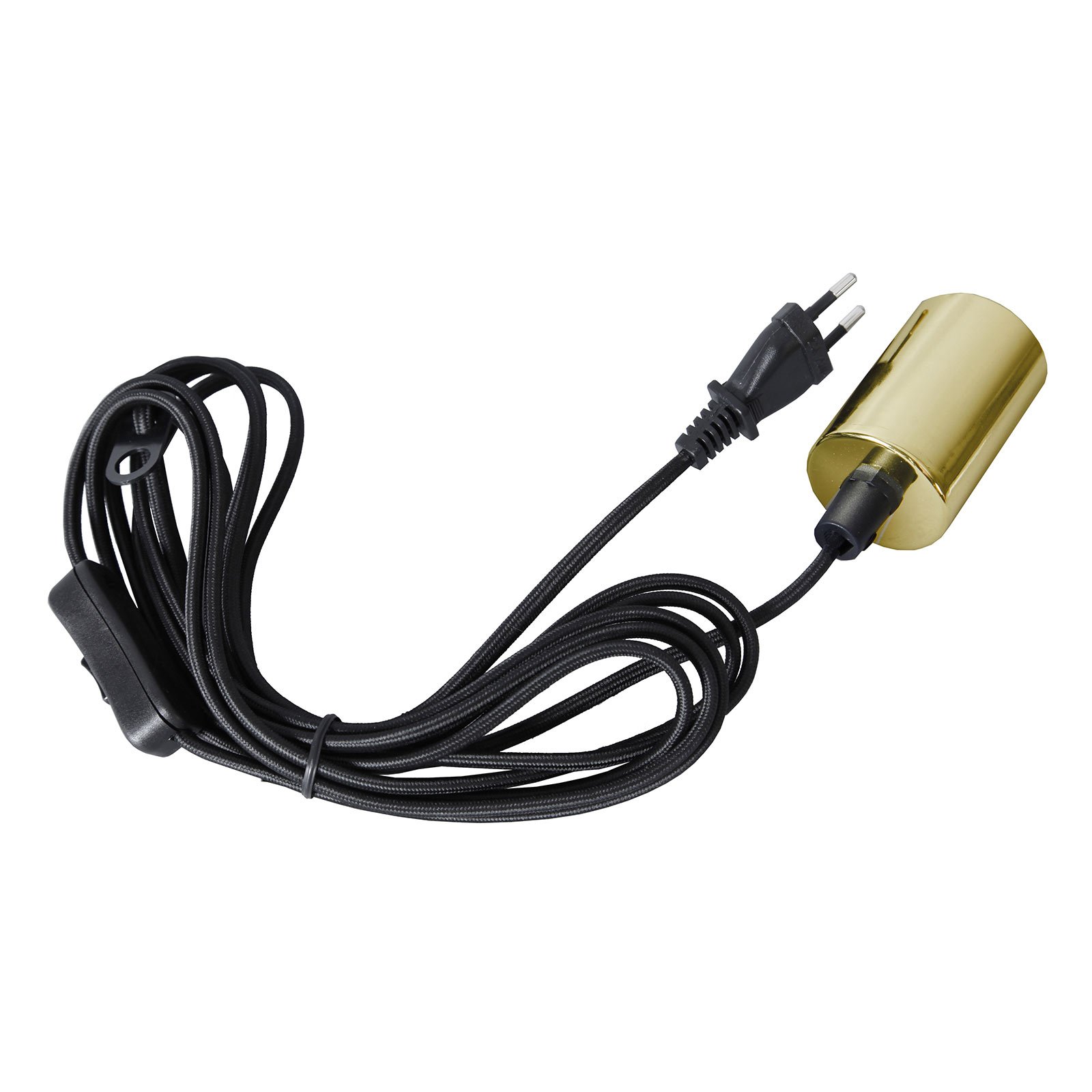 Stil E27 socket with cable, gold-coloured