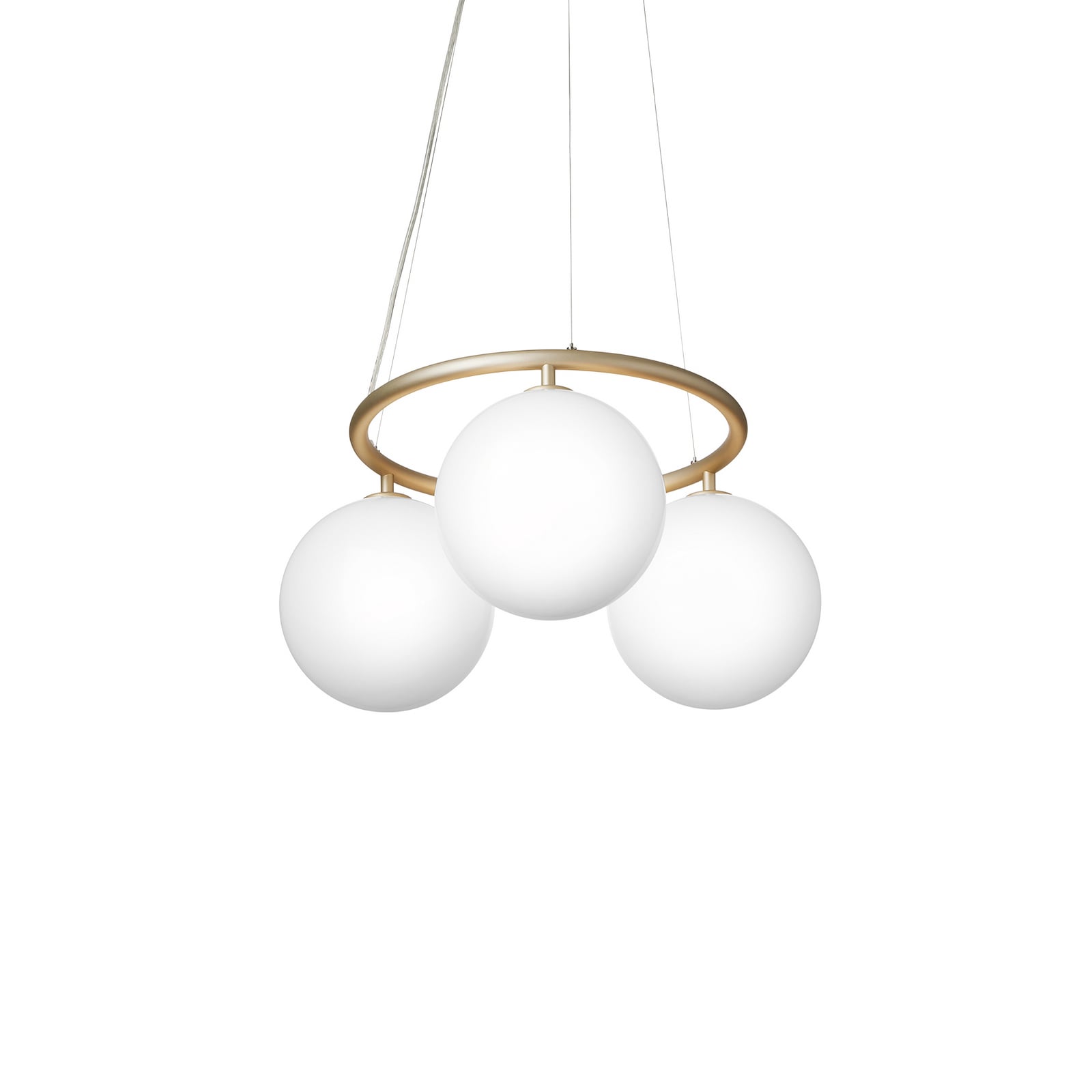 Miira 3 lustres circulaires, laiton/opale, Ø 54 cm - Nuura