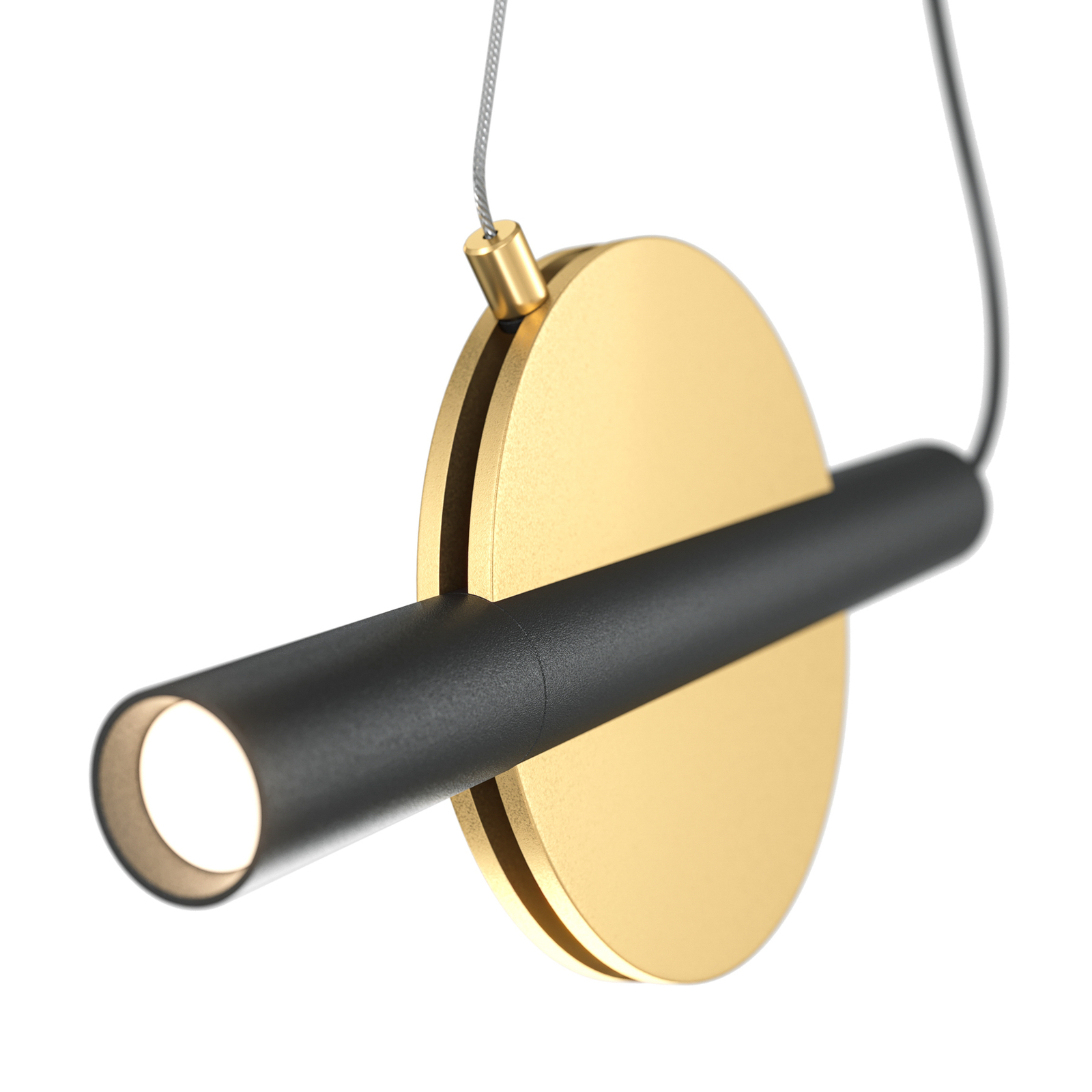 Maytoni Enigma LED pendant light, adjustable, brass-coloured