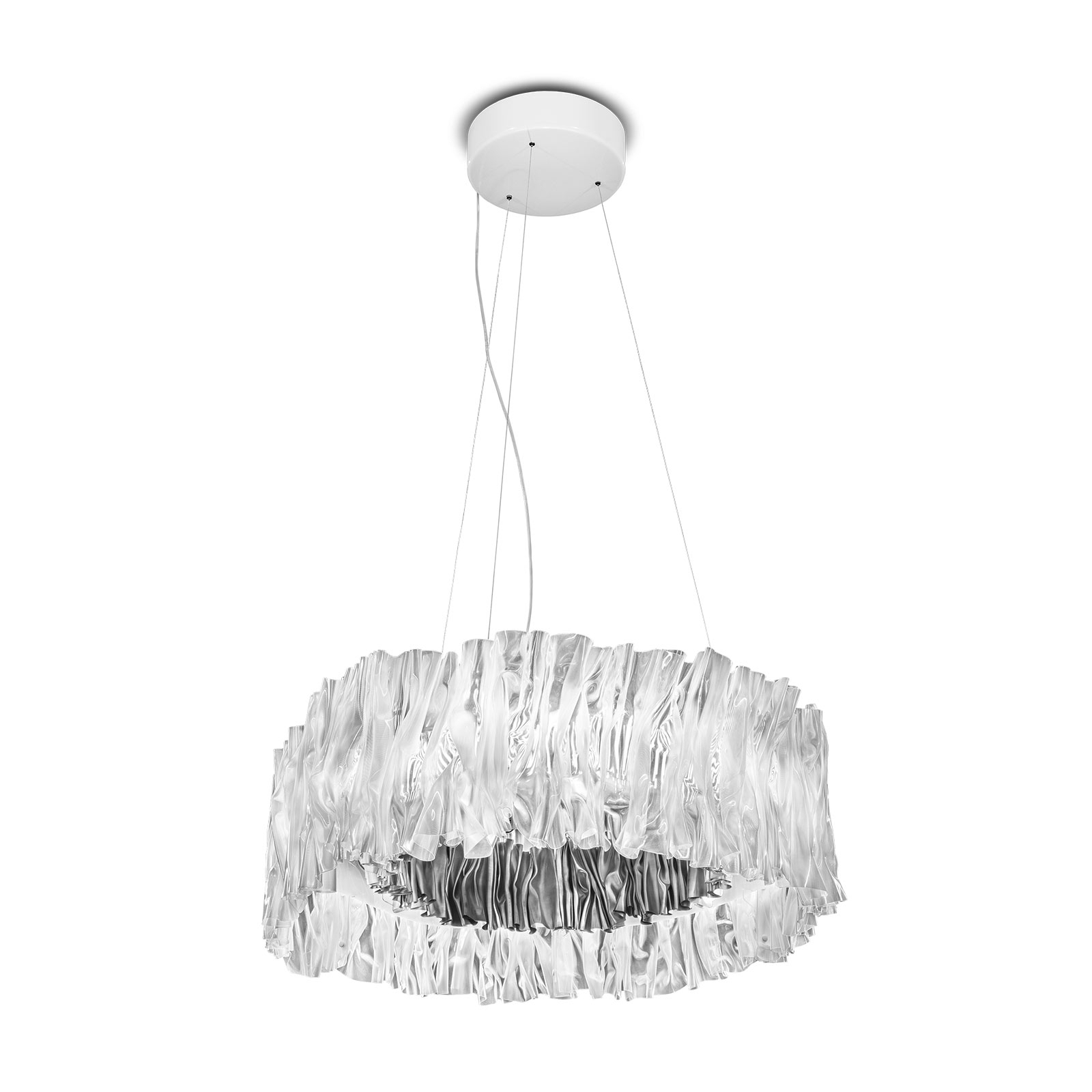 Candeeiro suspenso LED Accordéon, prateado, 3.000 K - Slamp