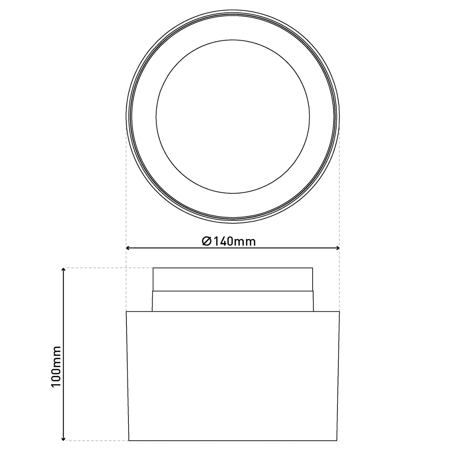 LED lubų šviestuvas Trimes, Ø 14 cm, juodas, CCT, step-dim LED lubų šviestuvas Trimes, Ø 14 cm, juodas, CCT, step-dim