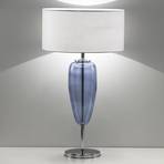 Bordlampe Show Ogiva 82 cm med glasselement i blått