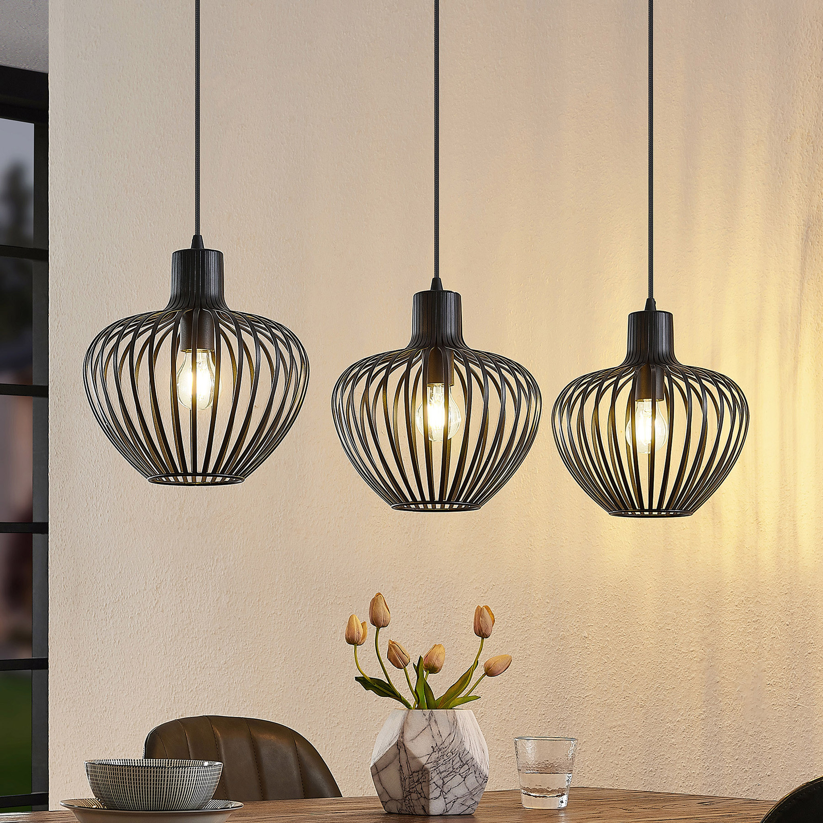 Lindby Deandre hanglamp, 3-lamps
