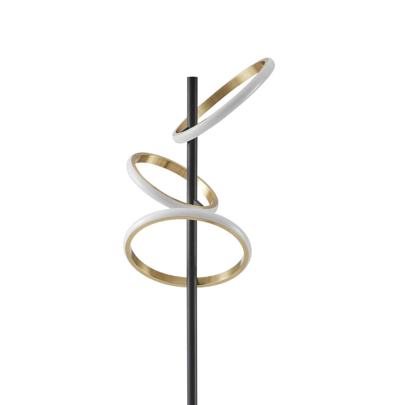 Lucande Lampe sur pied LED Madu, noir, métal, 160 cm, intensité variable