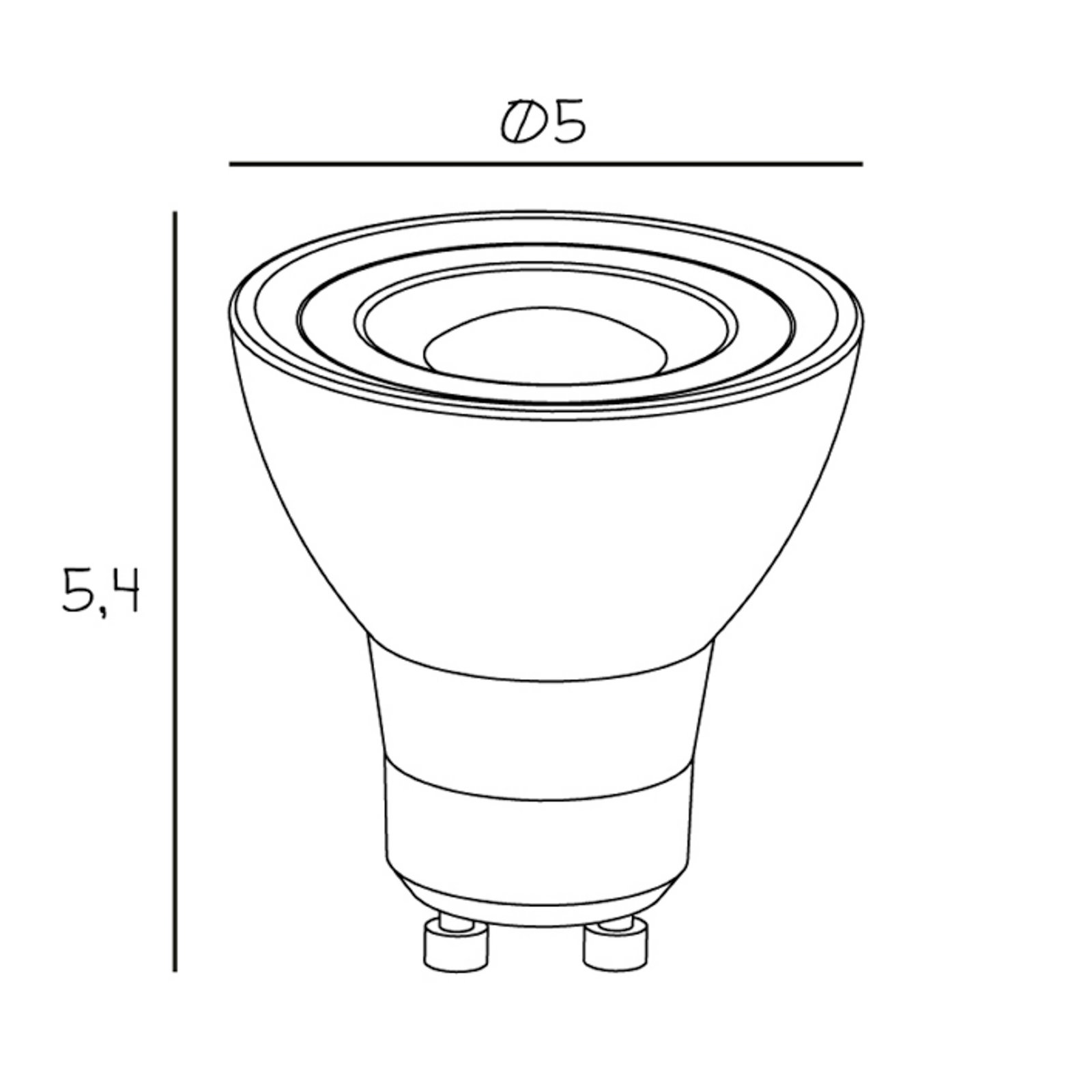 LED reflektora prožektors, GU10, 5 W, 2700 K, ar dimmeru LED reflektora prožektors, GU10, 5 W, 2700 K, ar dimmeru