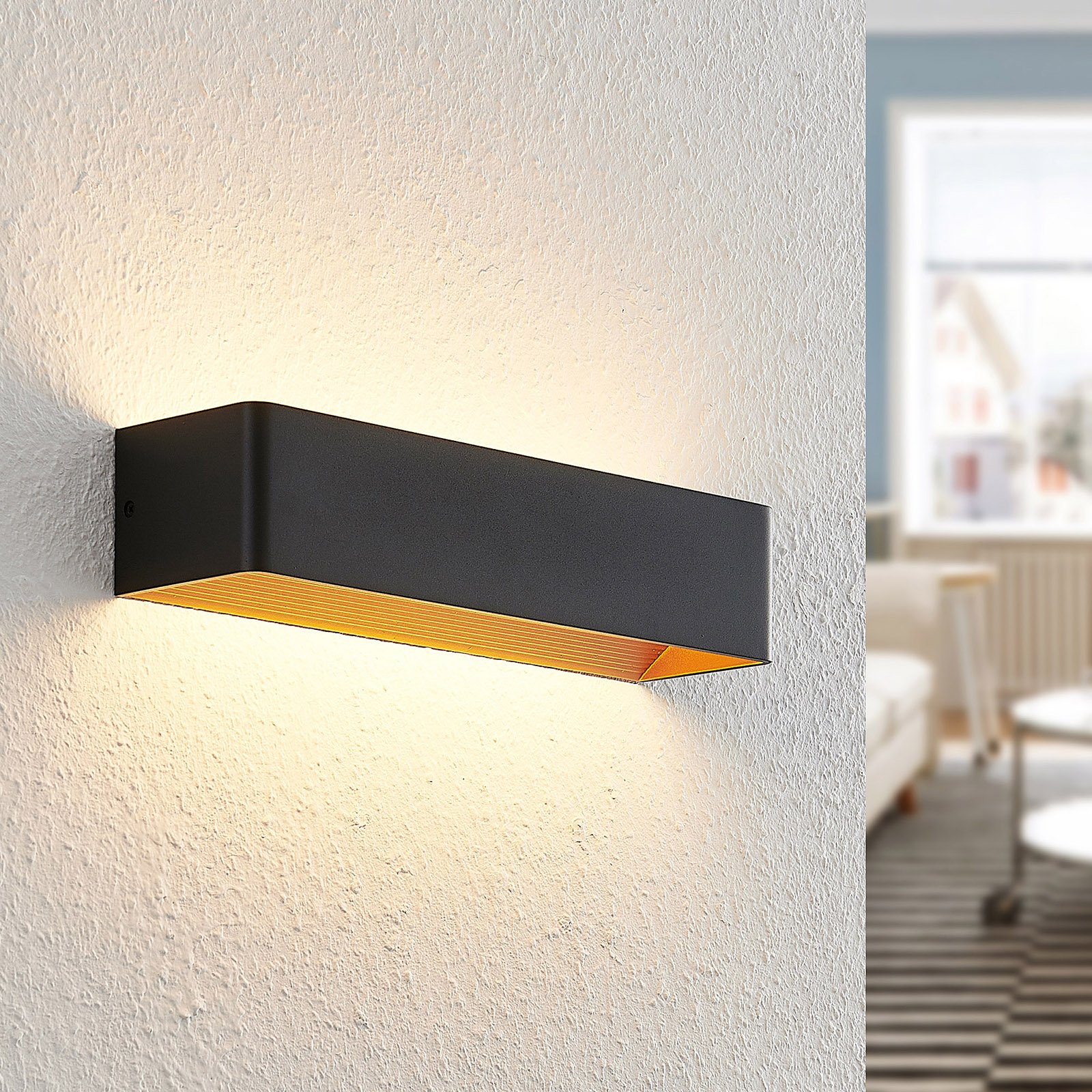 Candeeiro de parede LED Karam W36,5 Preto/Dourado - Arcchio