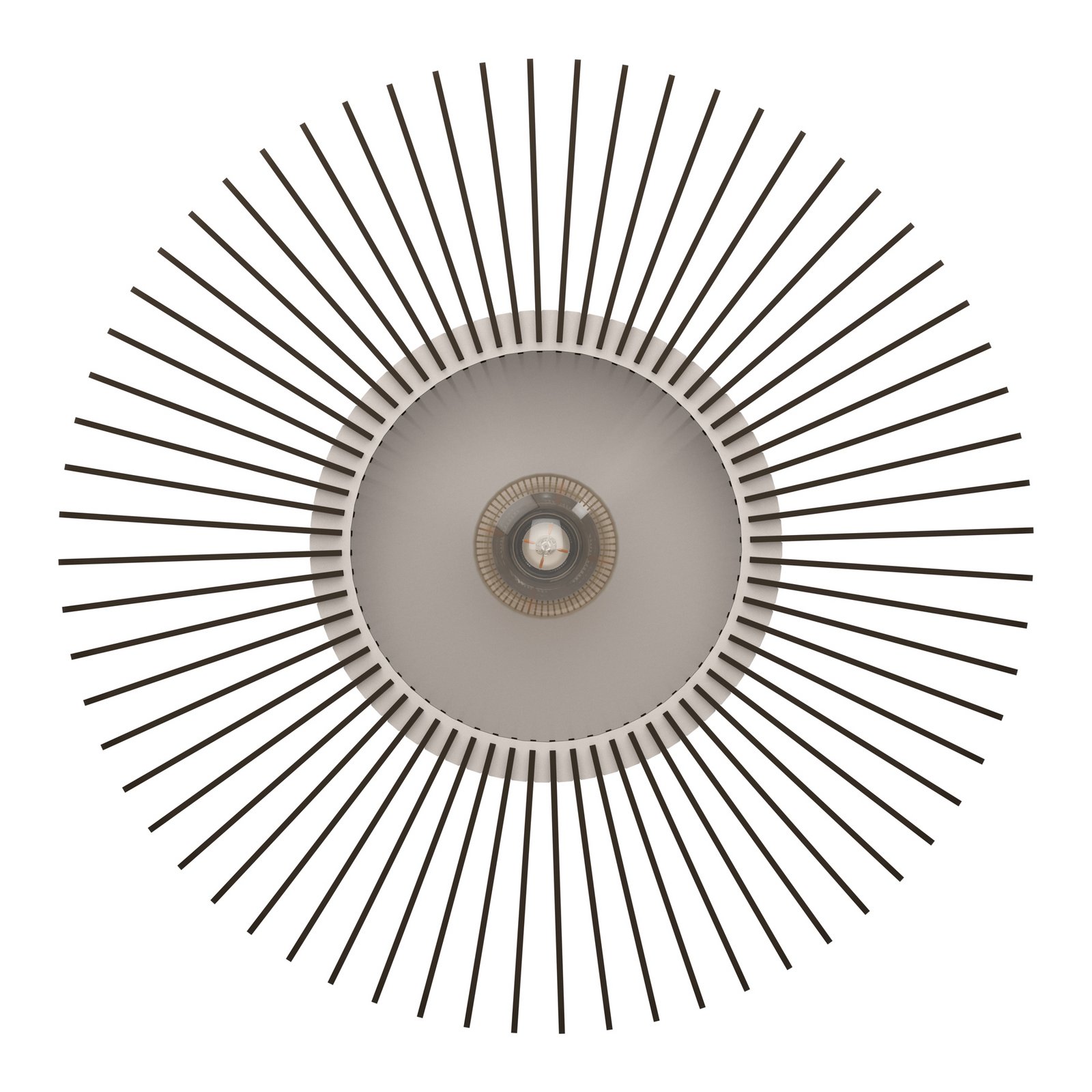 Lámpara de techo Palombaia, blanca, Ø 50 cm, acero/madera, E27