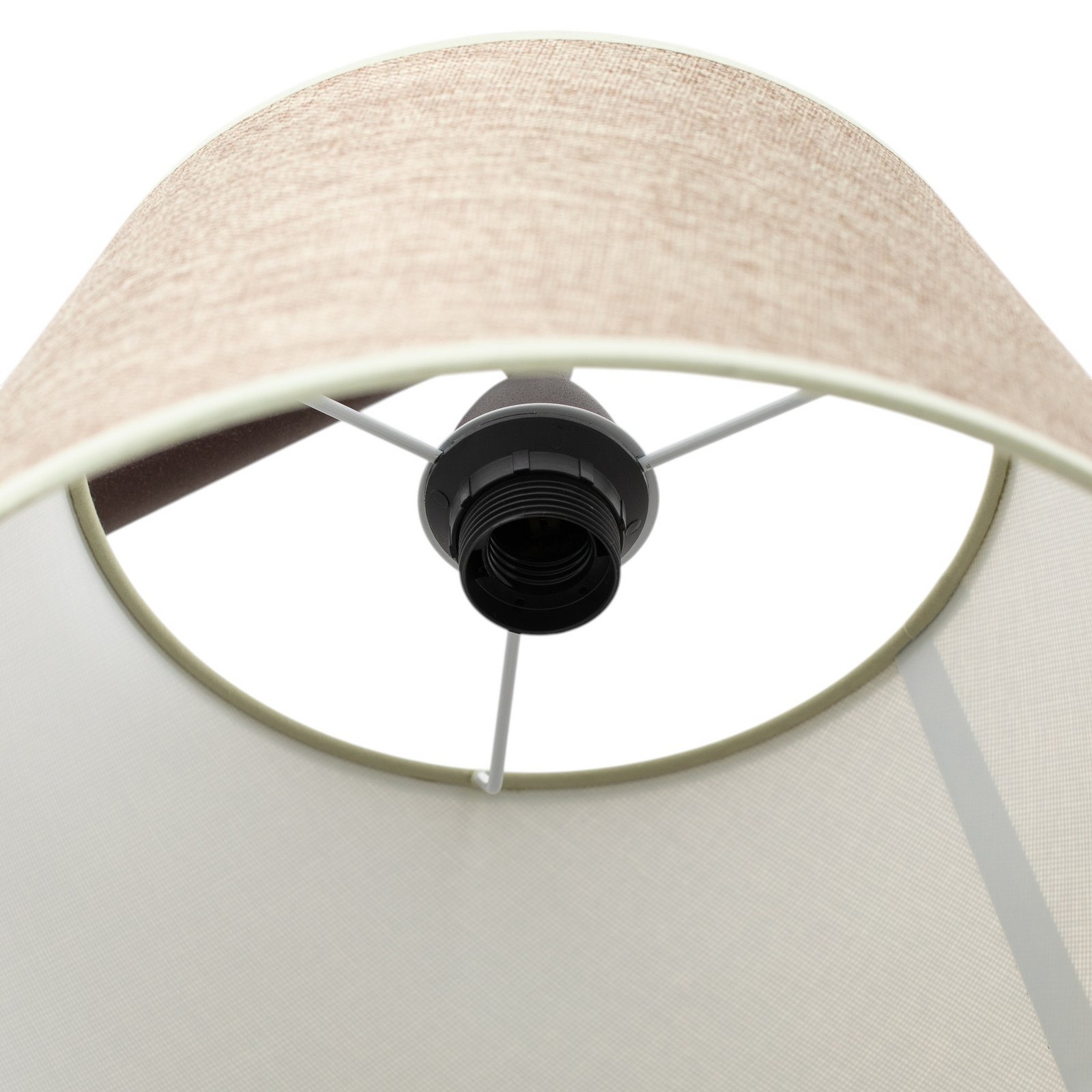 Lampe sur pied Sinea, brun/sable, hauteur 110 cm, fer, textile