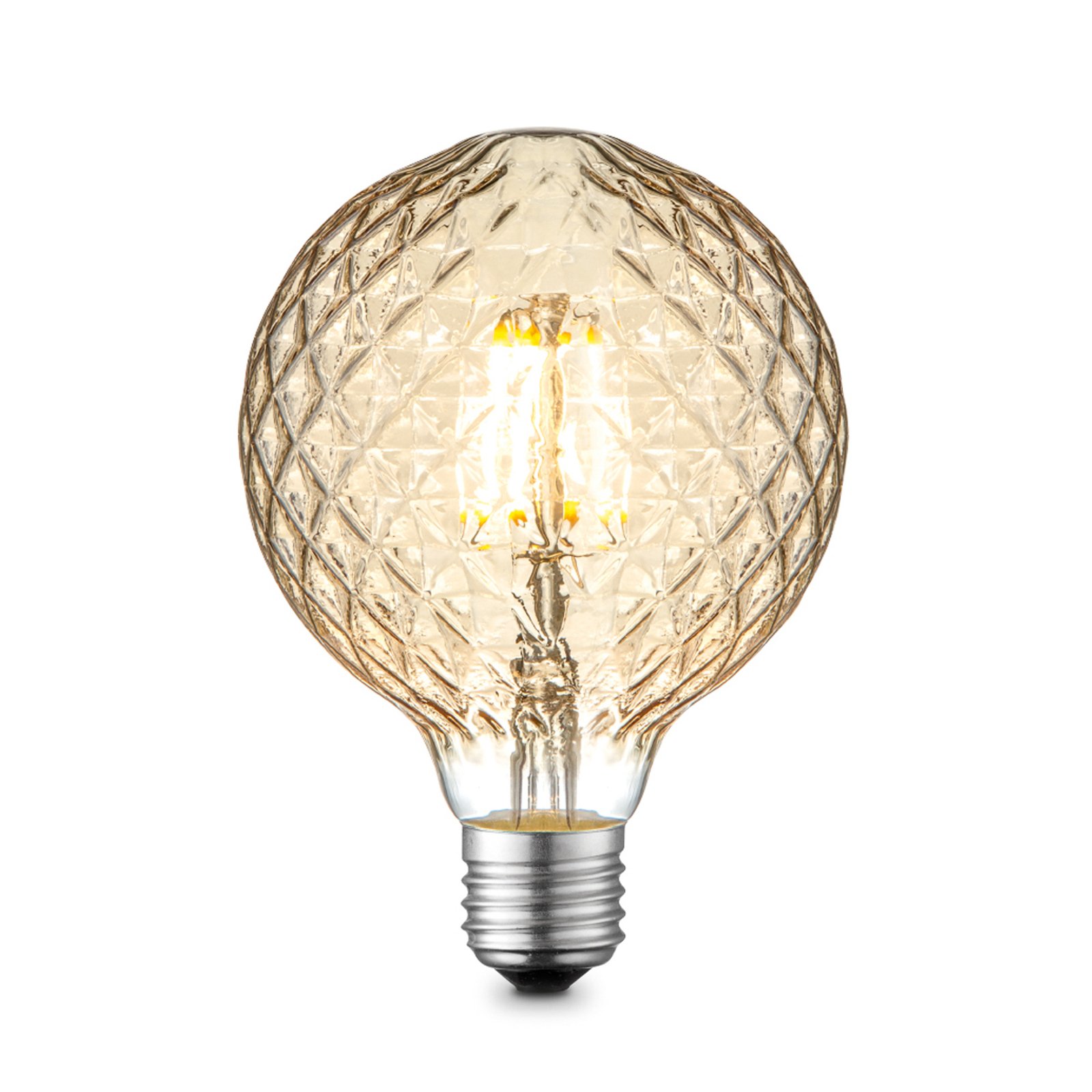 Bombilla LED 4W Amber Facet G95 Regulable E27 - Lucande