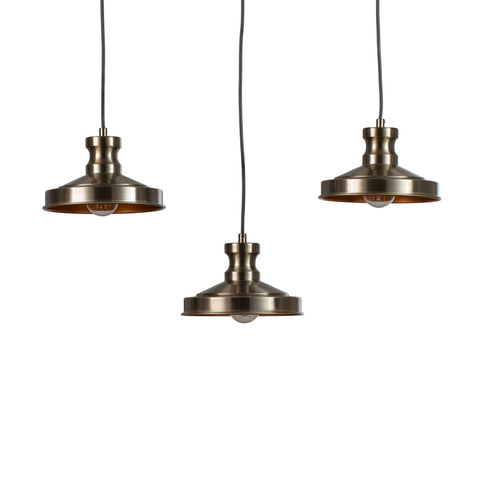 Hengelampe Berceste 9263, 3 lyskilder, gammel messingfarge, E27