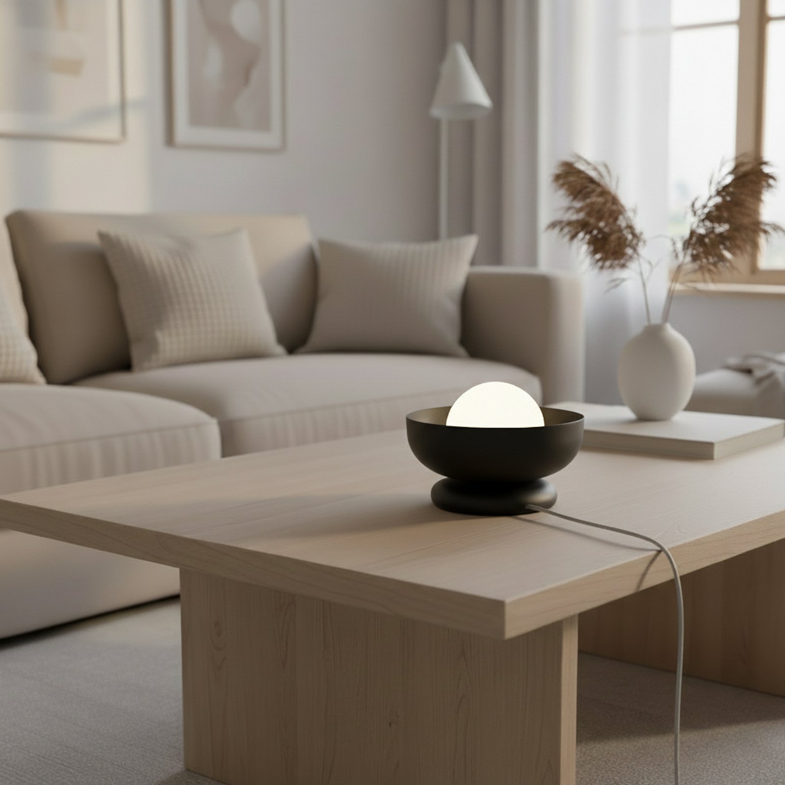 Настолна лампа Ozzy LN1, черна, стомана/стъкло, височина 13 cm, G9 Настолна лампа Ozzy LN1, черна, стомана/стъкло, височина 13 cm, G9