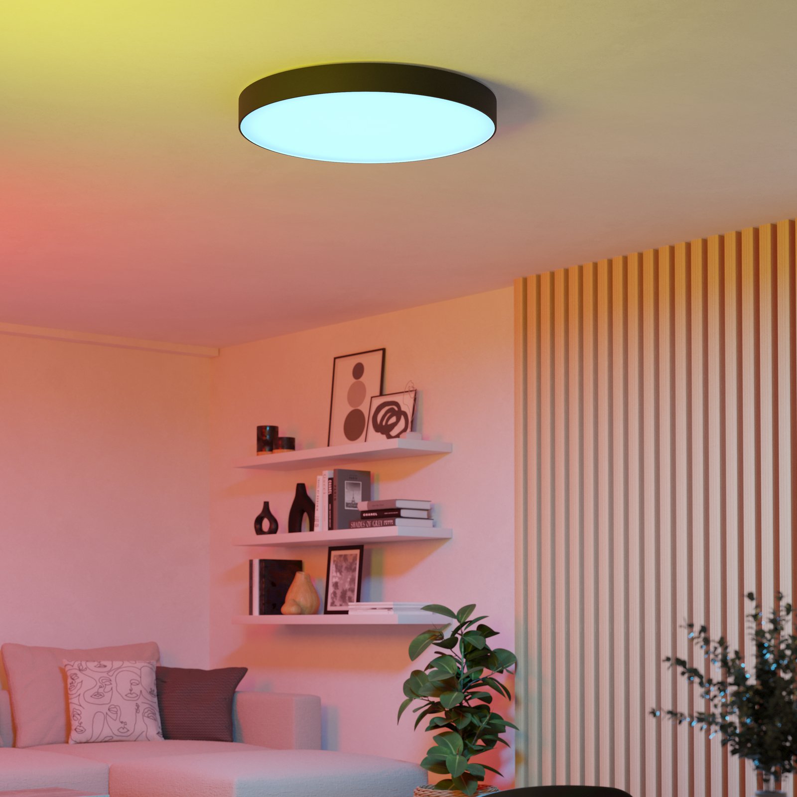 EGLO connect Smart-LED-Deckenlampe Gallizzi-Z, schwarz,Ø69cm