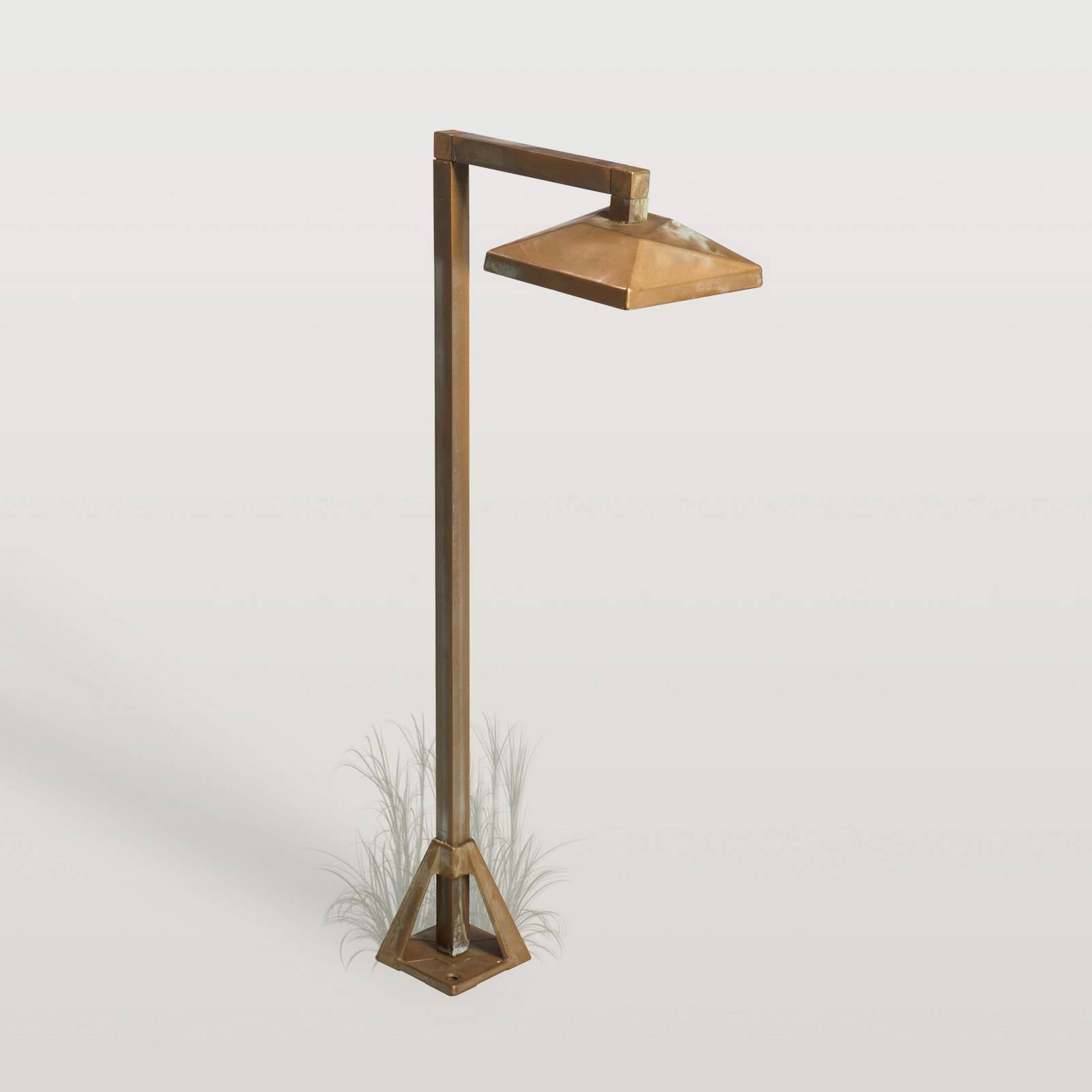 Słupek oświetleniowy LED Aura Edge, 50 x 19,5 cm, mosiądz postarzany