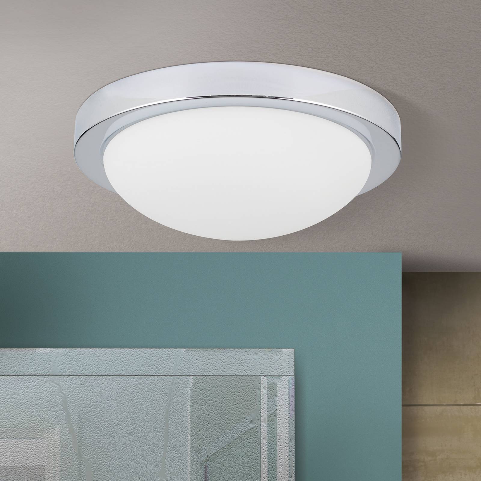 Subtelna lampa sufitowa MINEA śr. 32 cm, chrom