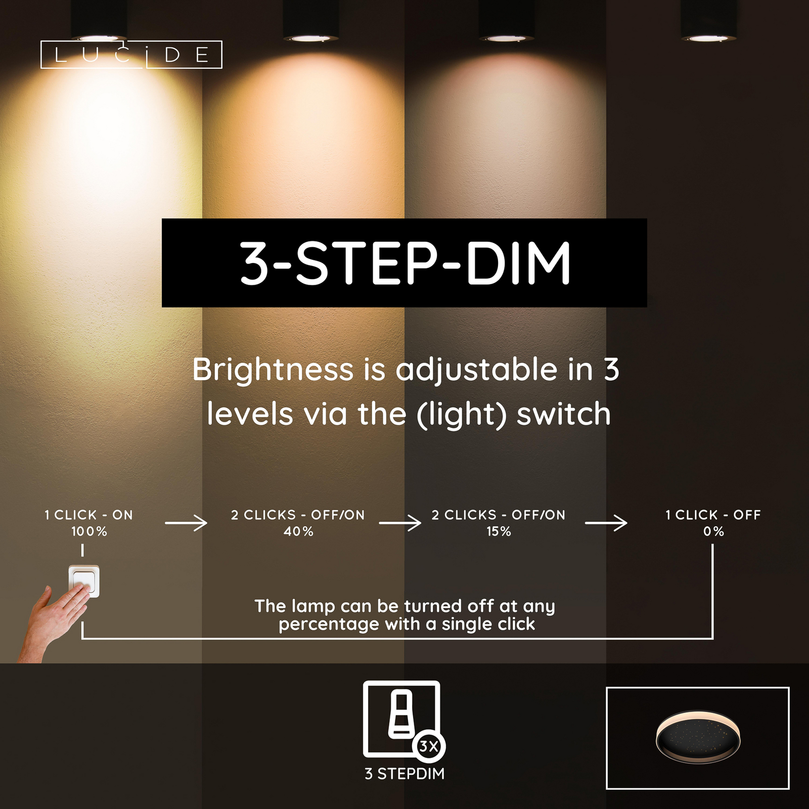 LED-Deckenleuchte ESTREJA, schwarz, Ø 40 cm, CCT, stepdim LED-Deckenleuchte ESTREJA, schwarz, Ø 40 cm, CCT, stepdim