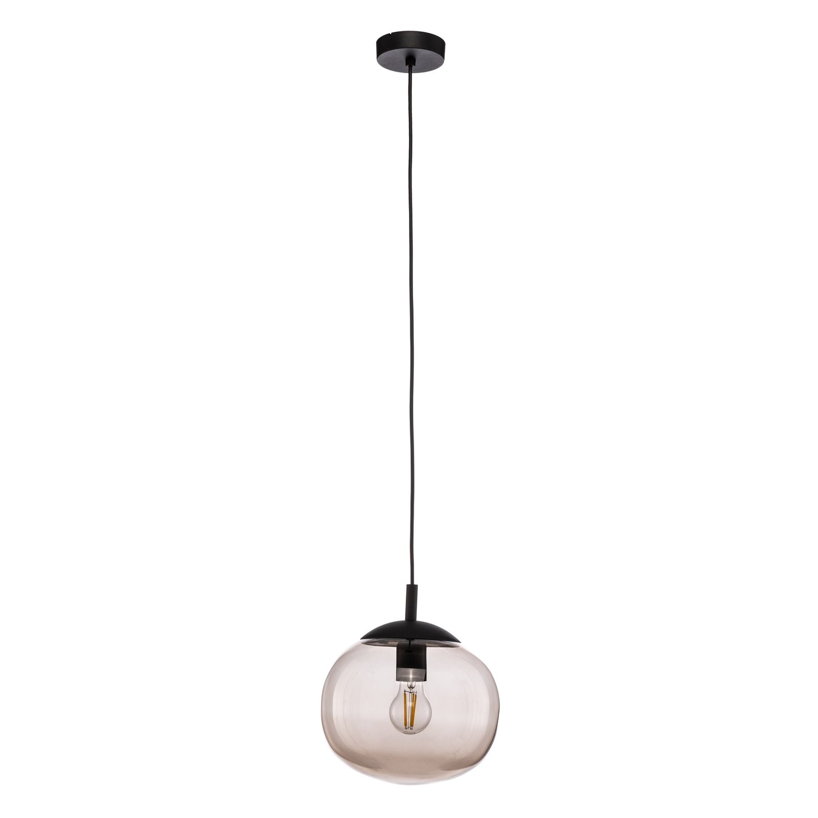 Vibe hanglamp, bruin-transparant glas, Ø 25 cm