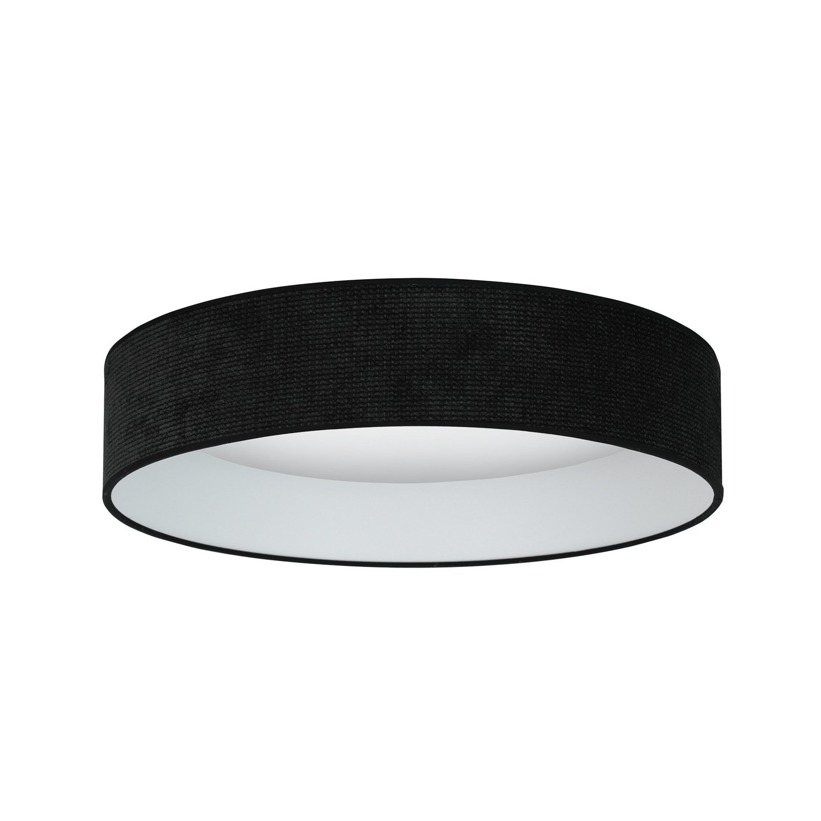LED-Deckenleuchte Plafond, schwarz, Stoff, Ø 45 cm, 3-step