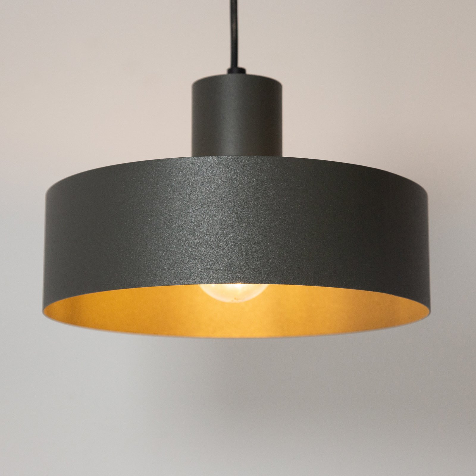 Rif pendant light, olive green, 1-bulb, Ø 25 cm, steel 
