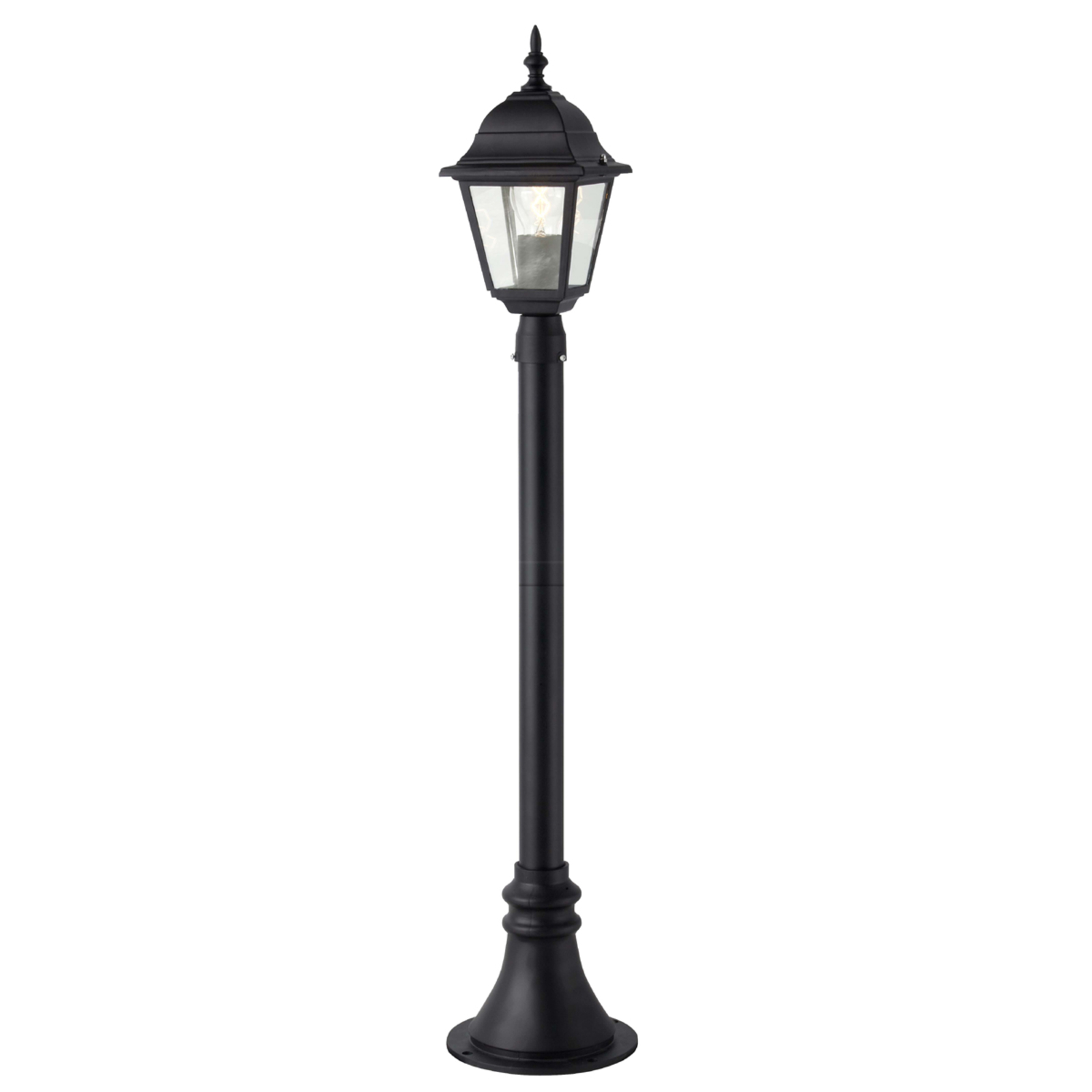 Brilliant Newport path light, metal, glass, E27, 60 W, energy efficiency: A++, W: 14.5 cm, H: 105 cm