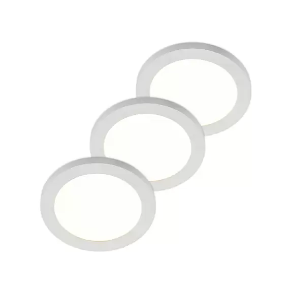 Lampenwelt Prios Aureka LED-Deckenlampe Sensor 22,5cm 3er-Set