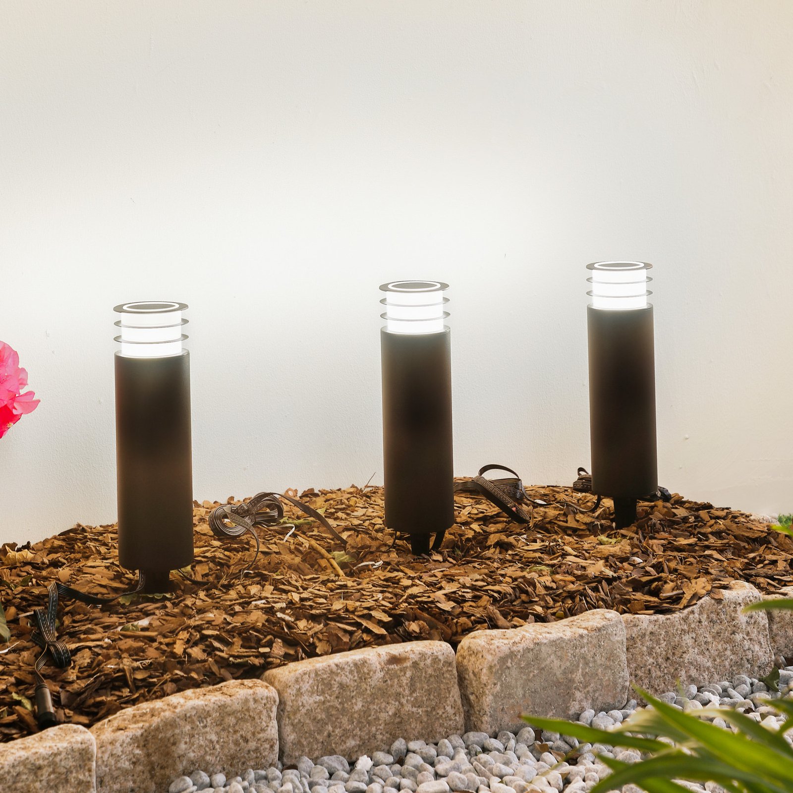 Kaelo LED Smart Tuinlamp w/Grondpin 3 pcs. Zwart - Lindby