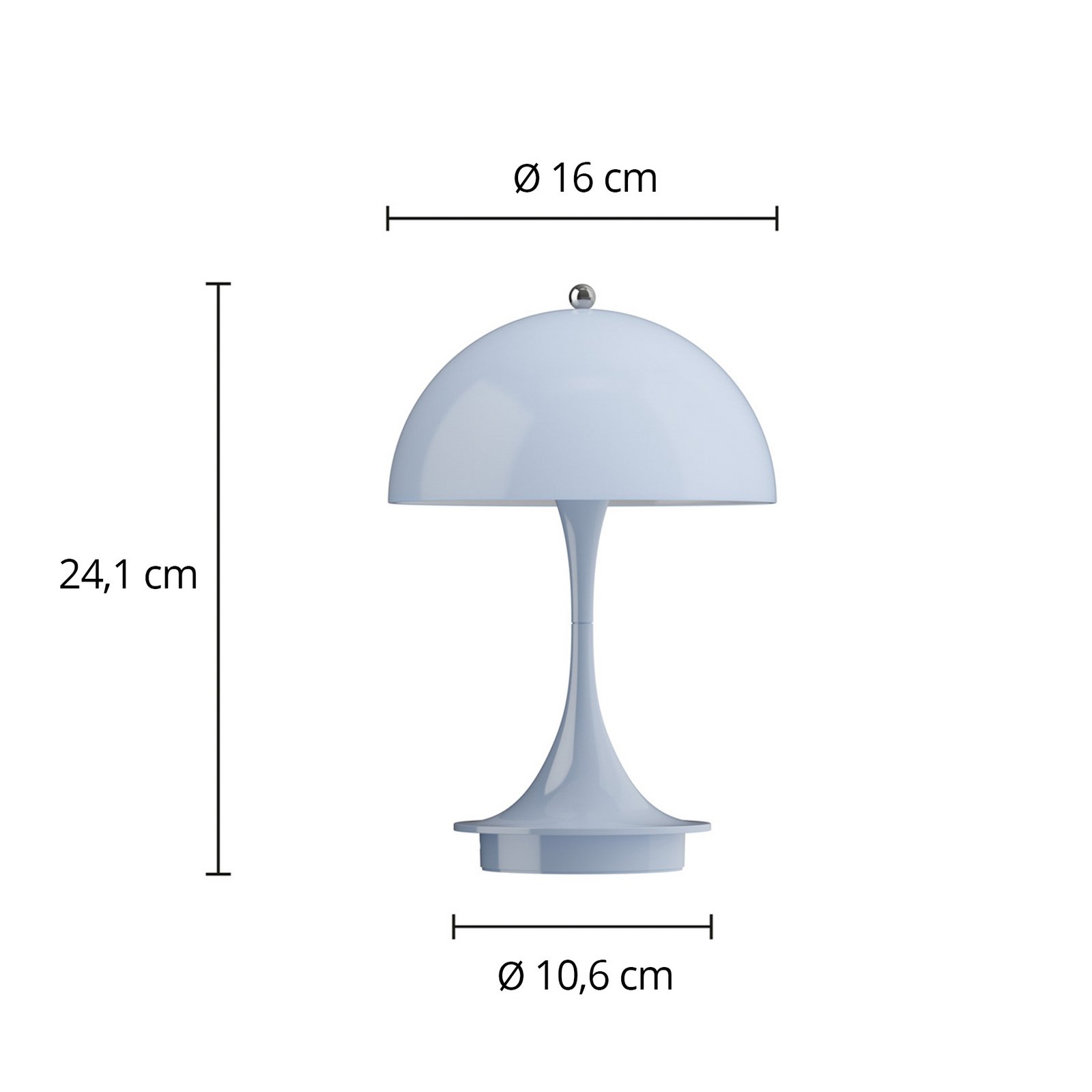 Louis Poulsen Panthella PORTABLE 160 V3, ópalo azul claro Louis Poulsen Panthella PORTABLE 160 V3, ópalo azul claro